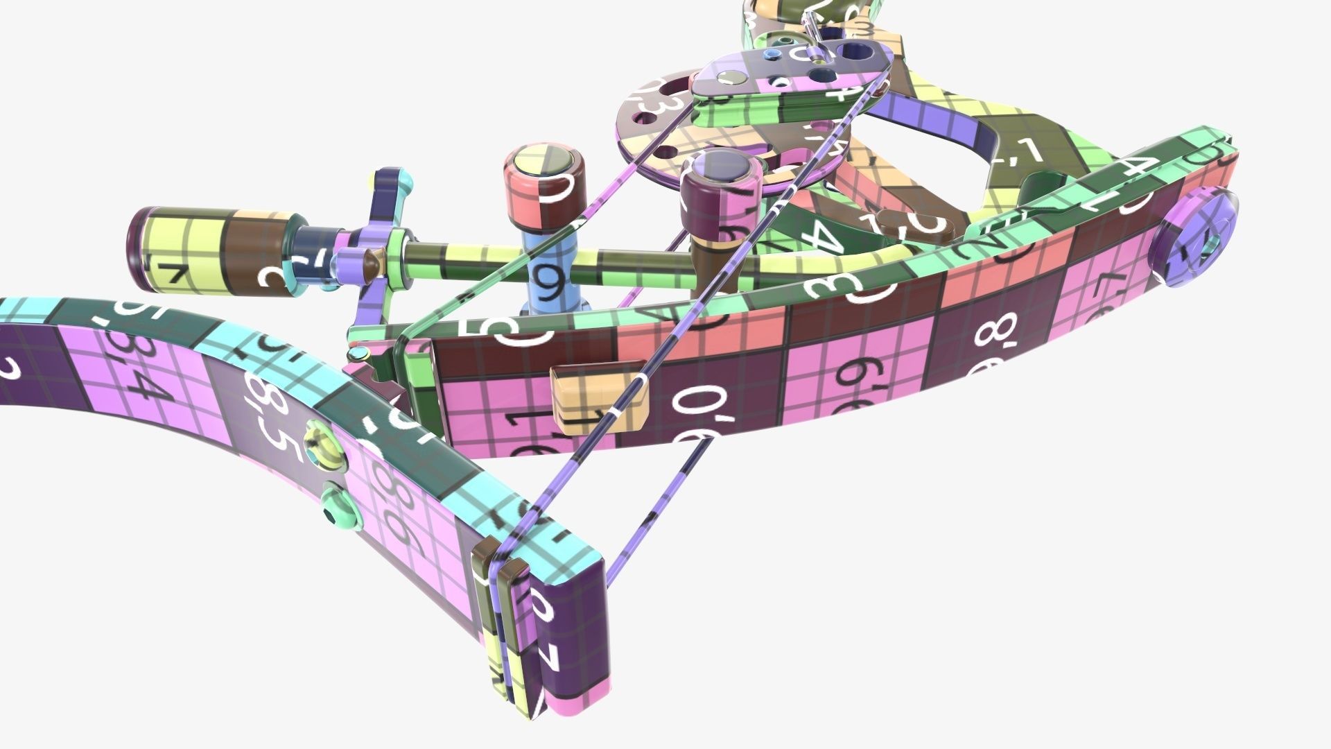 Drawn lever action compound bow 3D model_45