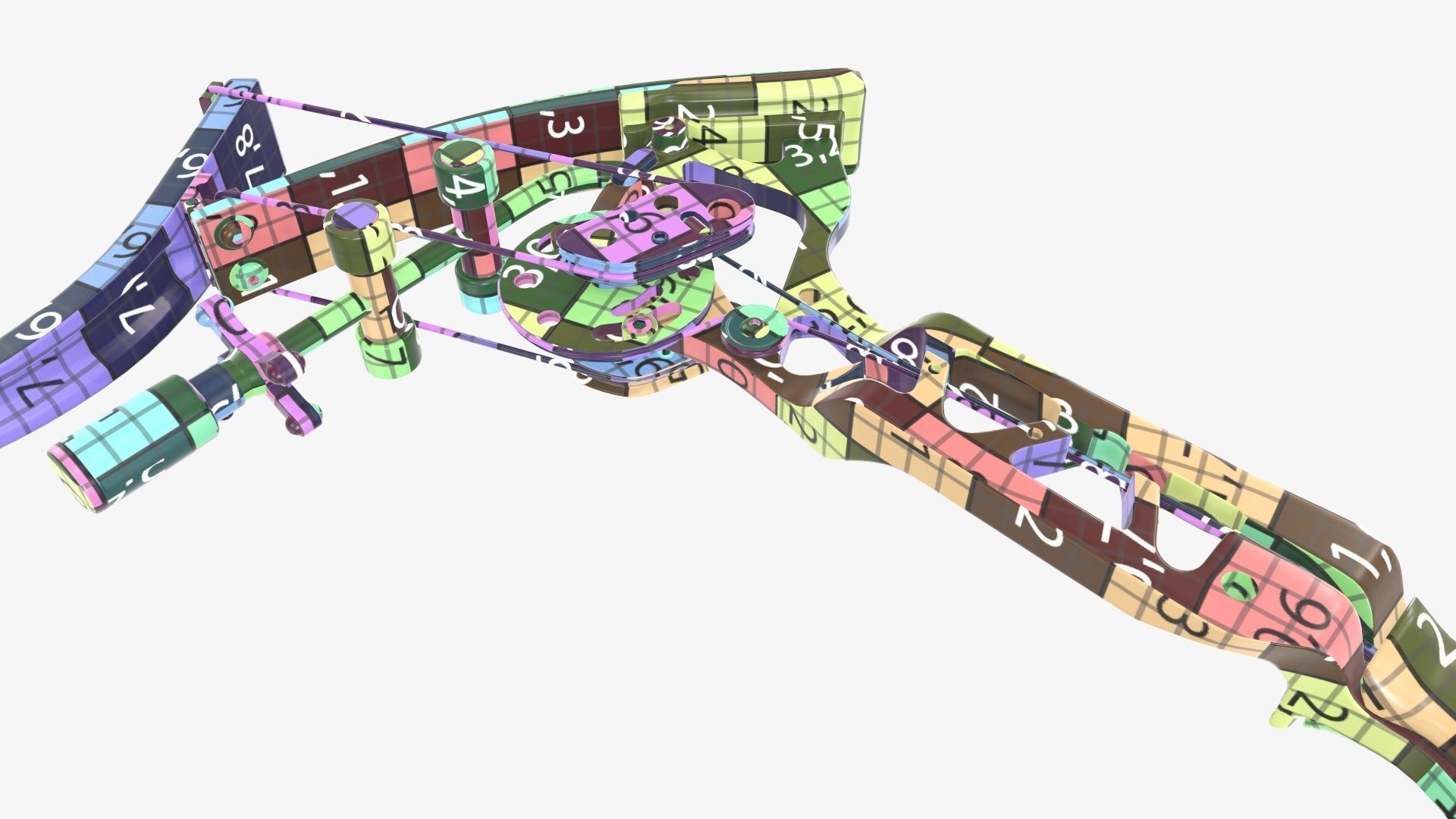 Drawn lever action compound bow 3D model_47