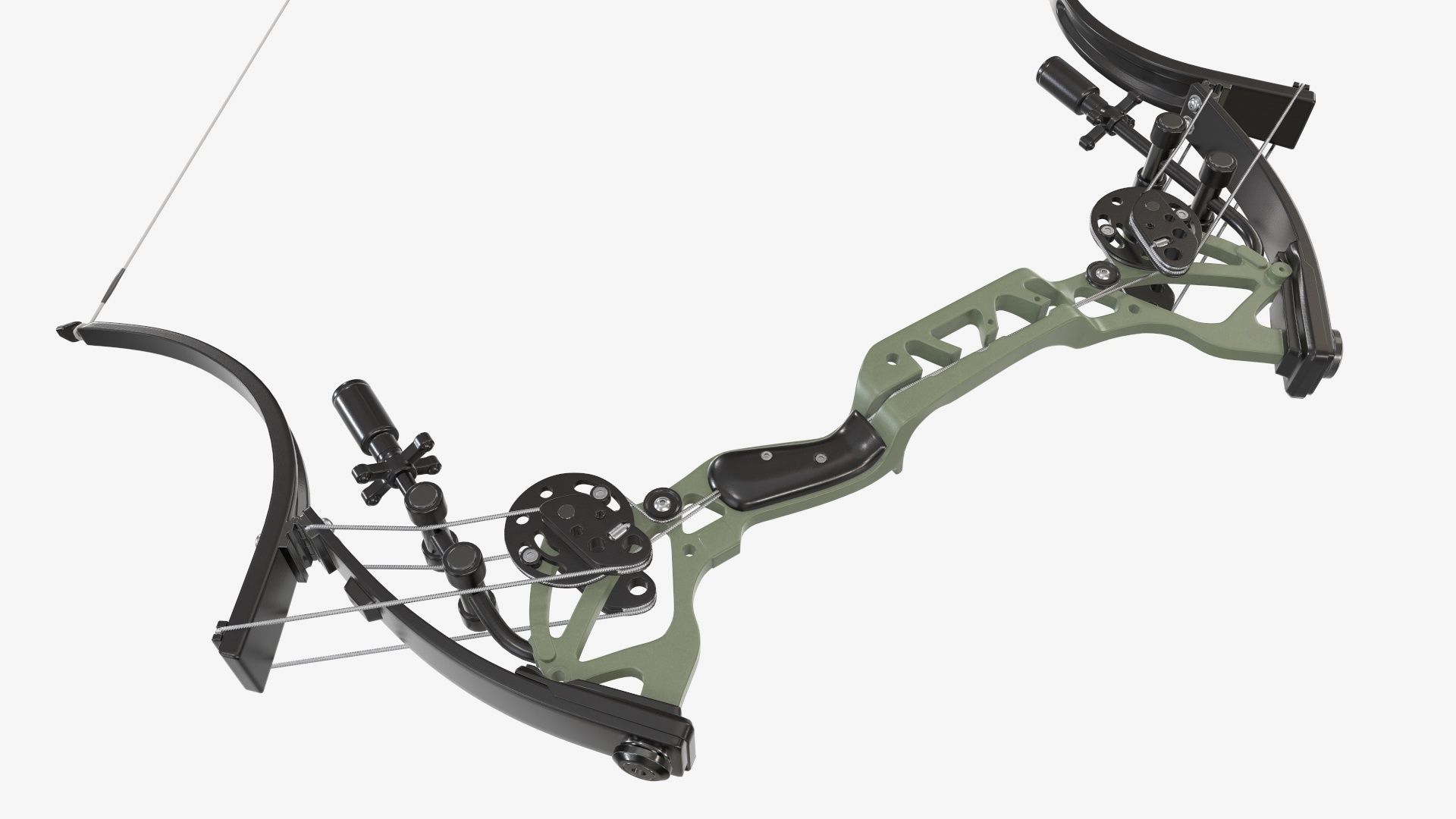 Drawn lever action compound bow 3D model_2