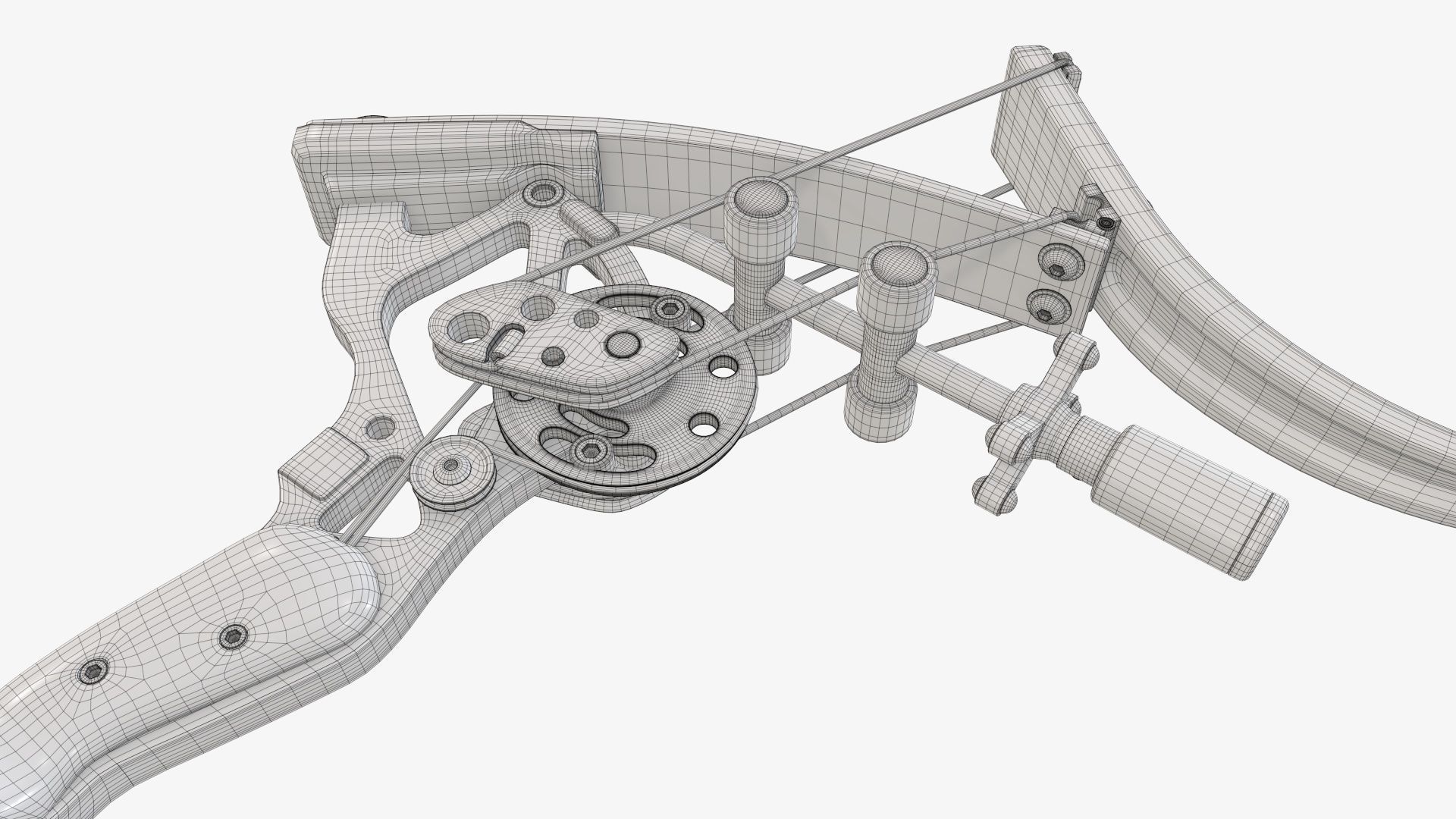 Drawn lever action compound bow 3D model_28