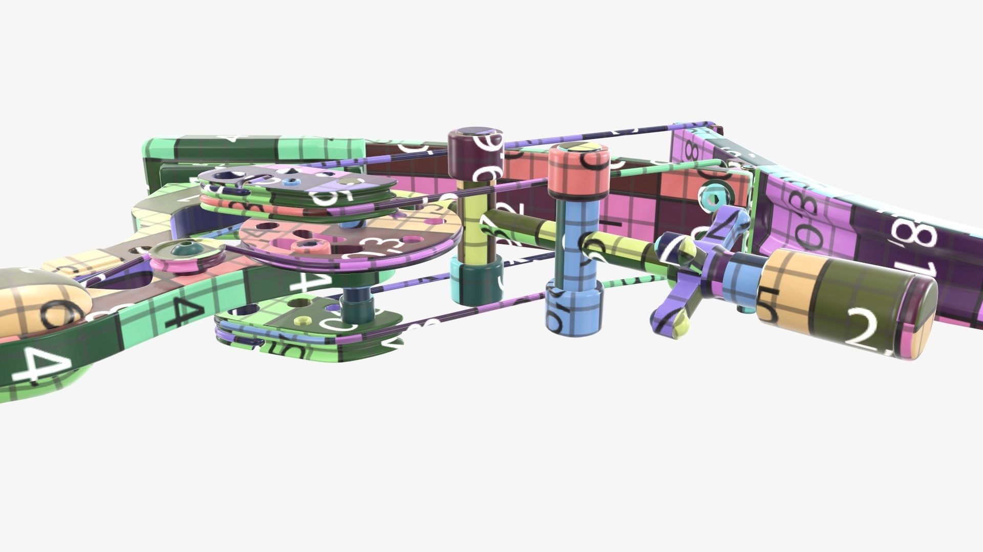 Drawn lever action compound bow 3D model_49