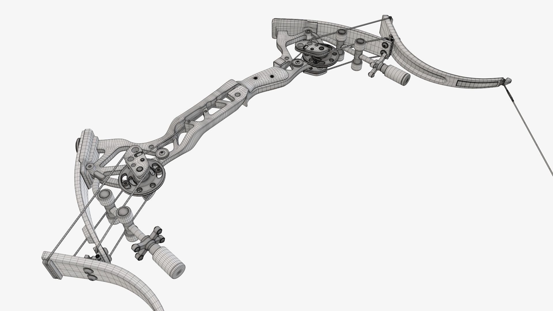 Drawn lever action compound bow 3D model_22