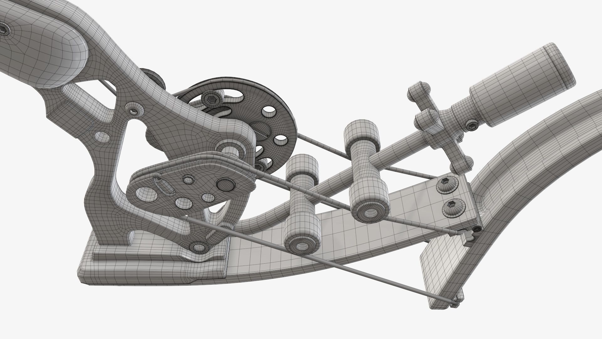 Drawn lever action compound bow 3D model_32