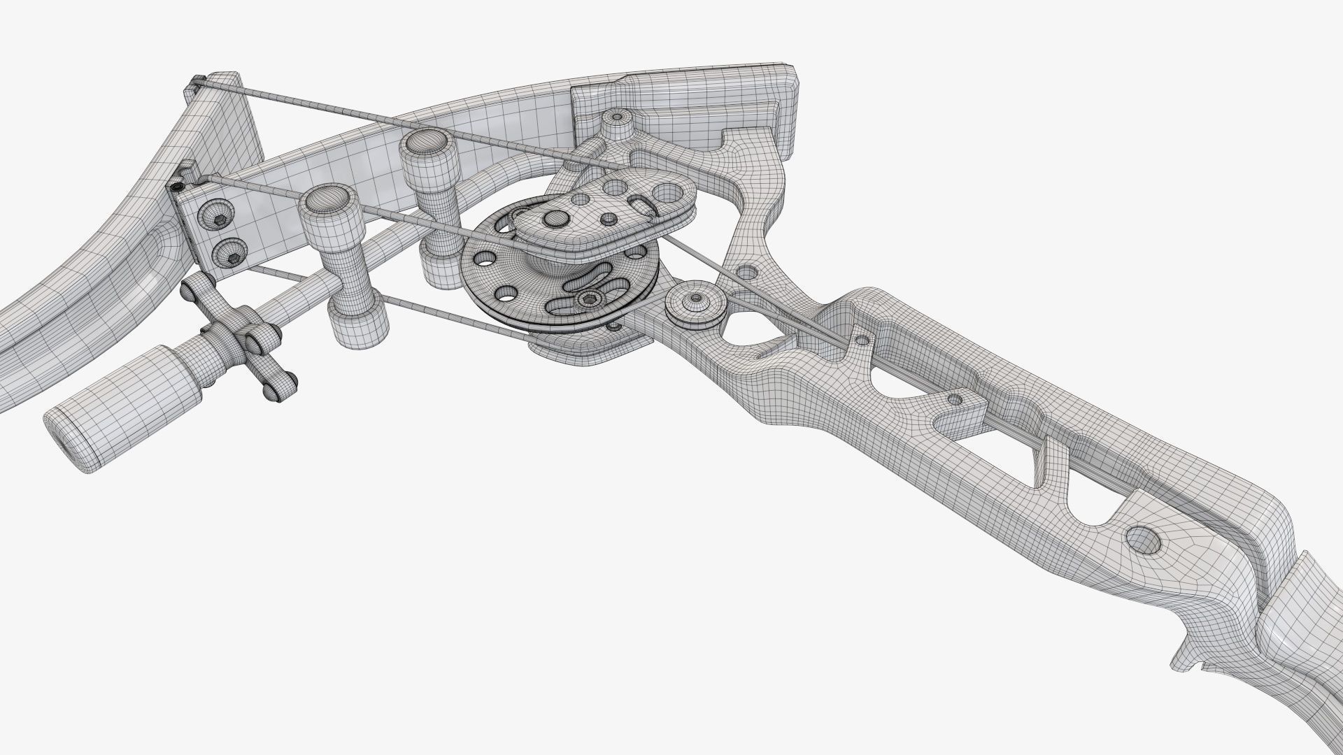 Drawn lever action compound bow 3D model_29