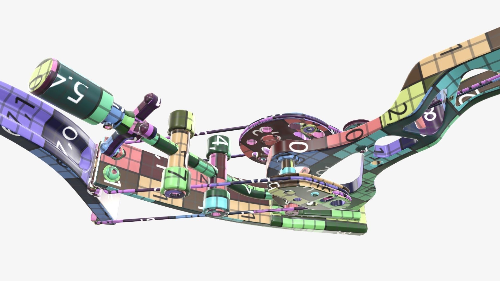 Drawn lever action compound bow 3D model_53