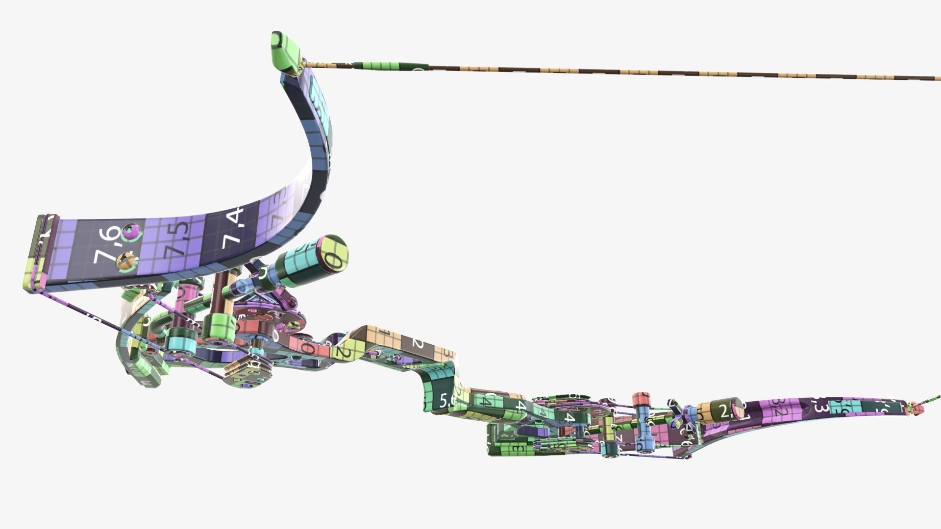 Drawn lever action compound bow 3D model_54