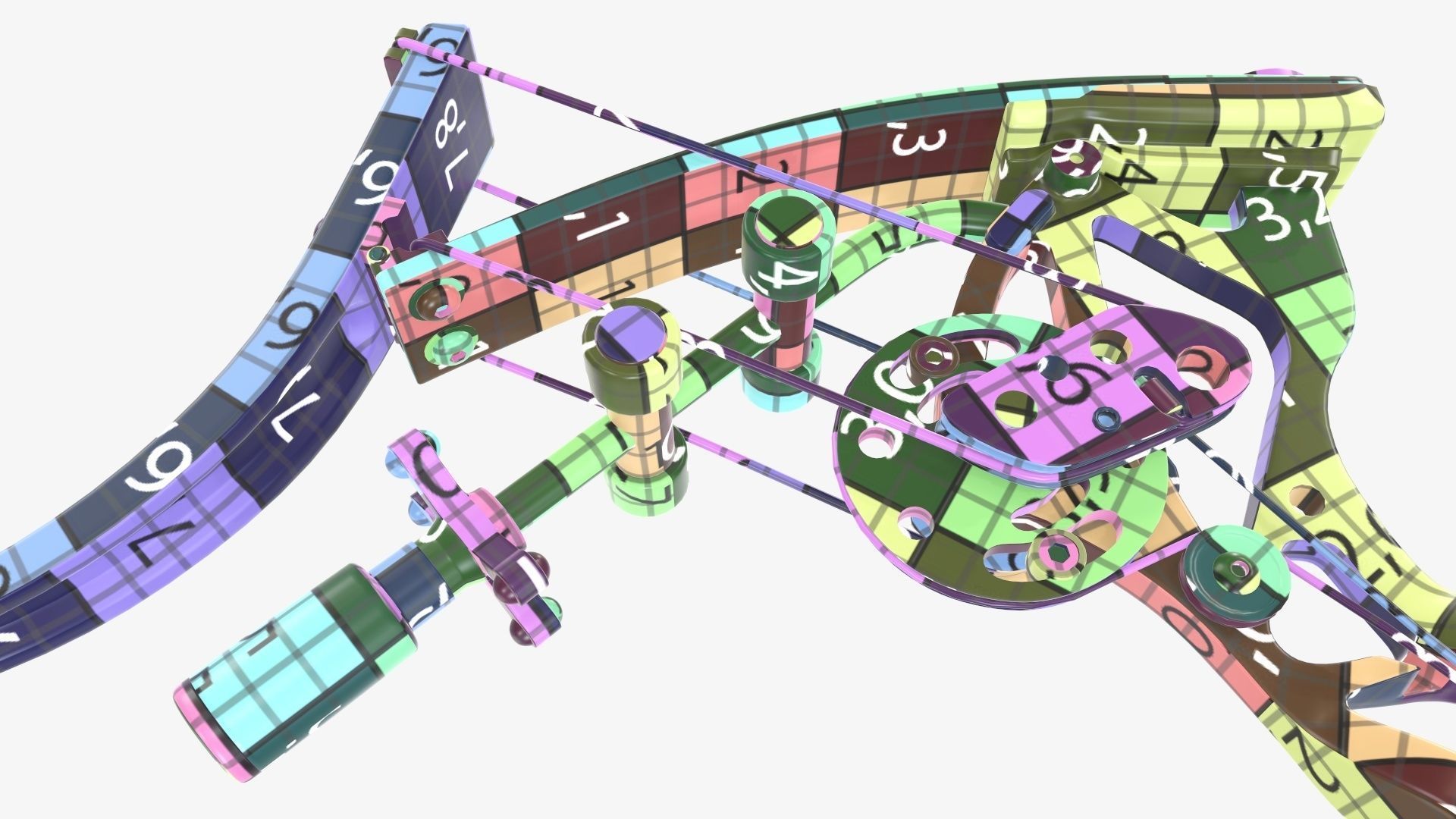 Drawn lever action compound bow 3D model_48