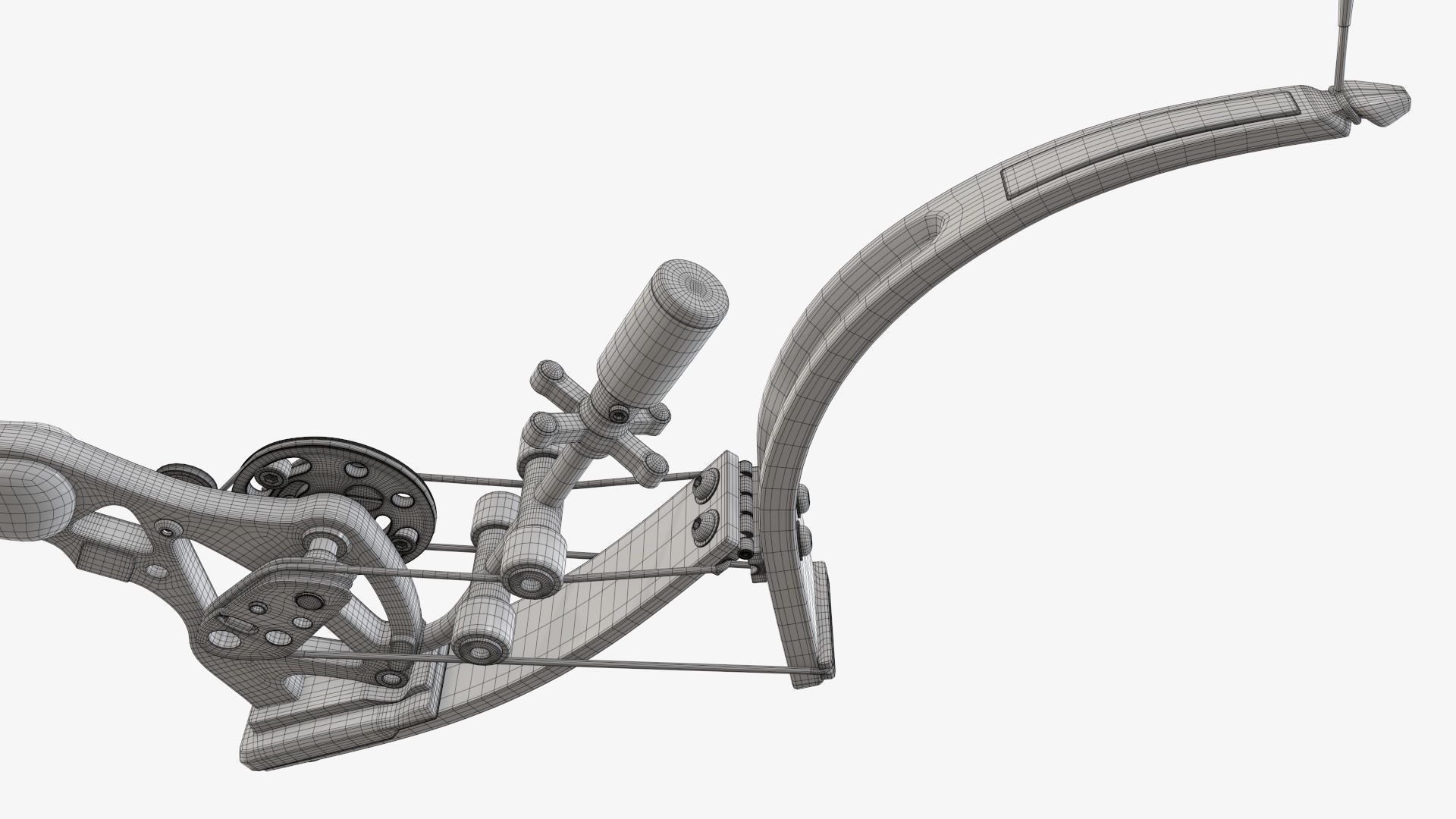 Drawn lever action compound bow 3D model_33