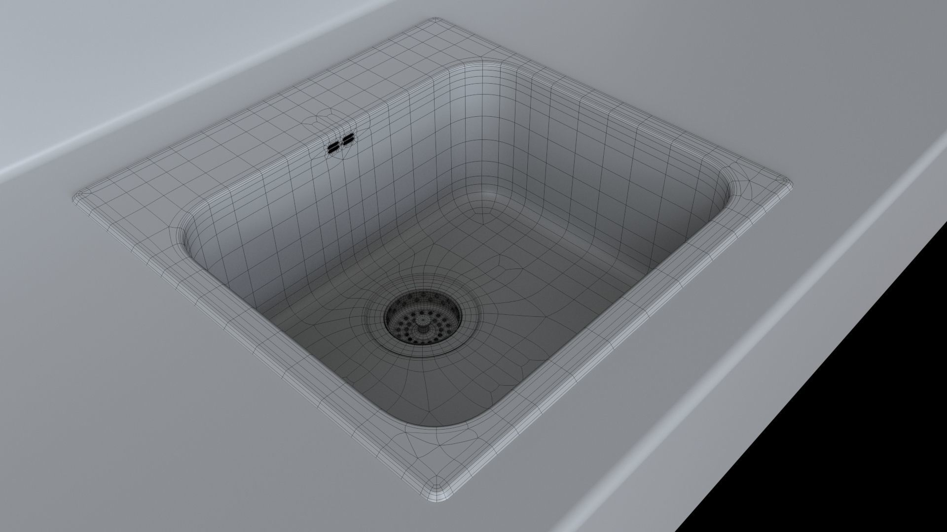 LANGUDDEN sink Ikea 46x46cm 3D model_3
