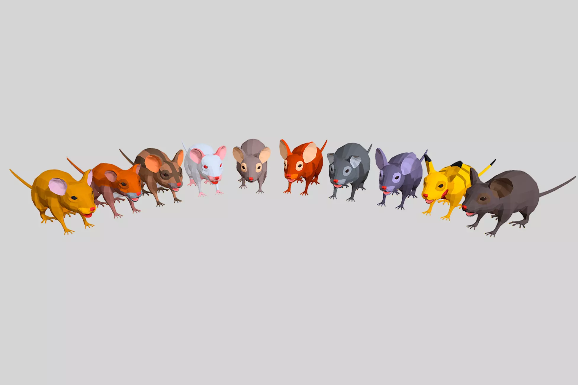 Mouse Polyart Low-poly 3D model
