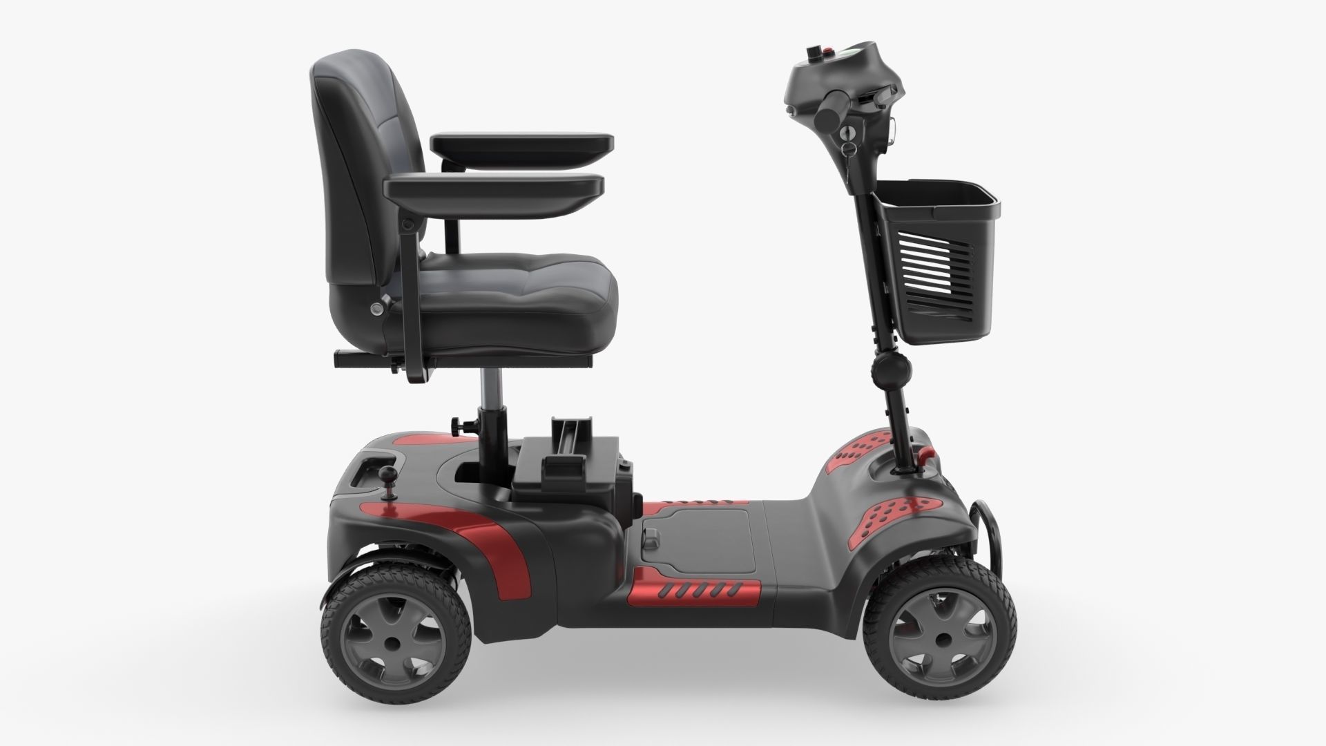 Medical four wheel power scooter 3D model_1