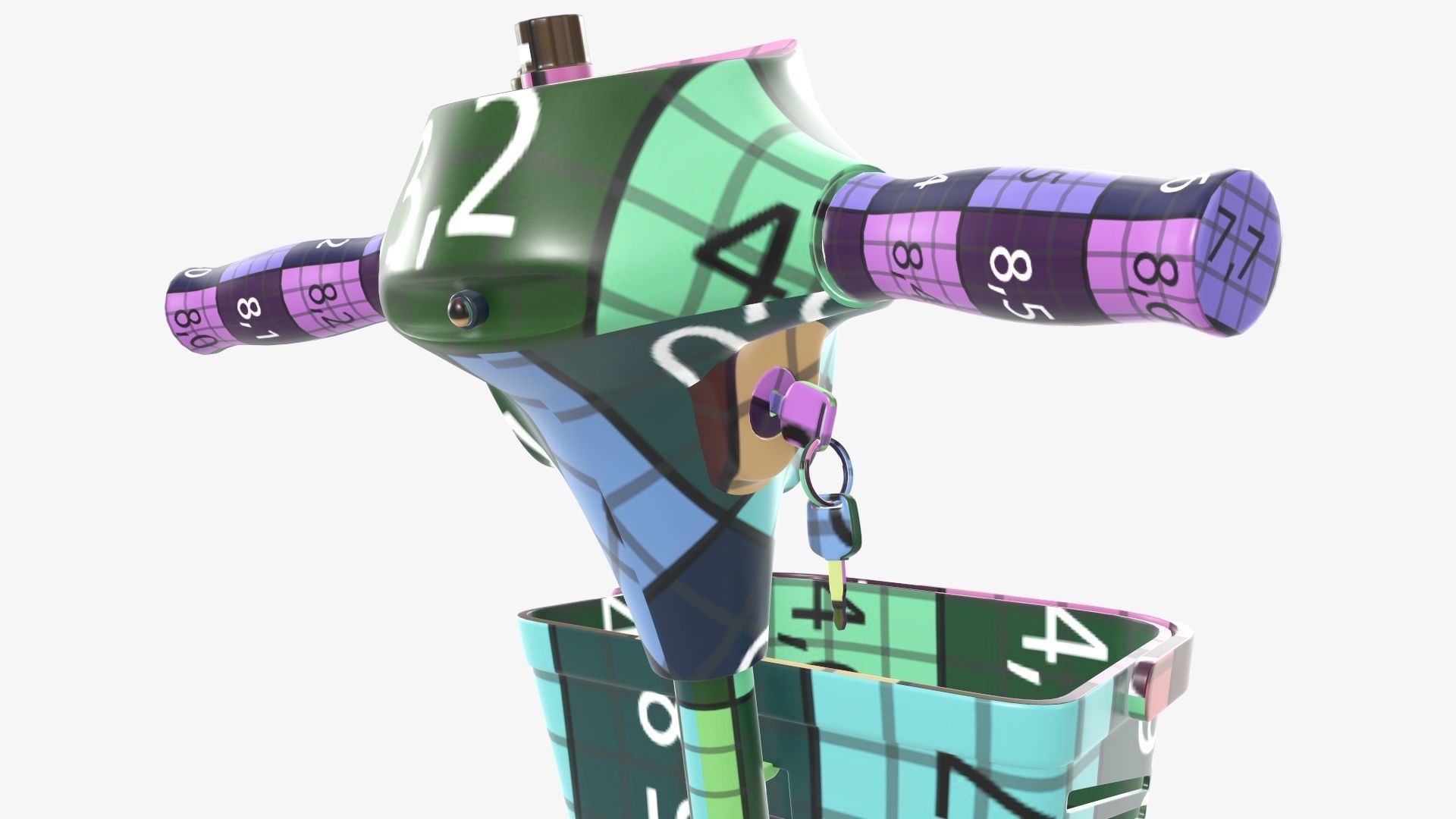 Medical four wheel power scooter 3D model_28