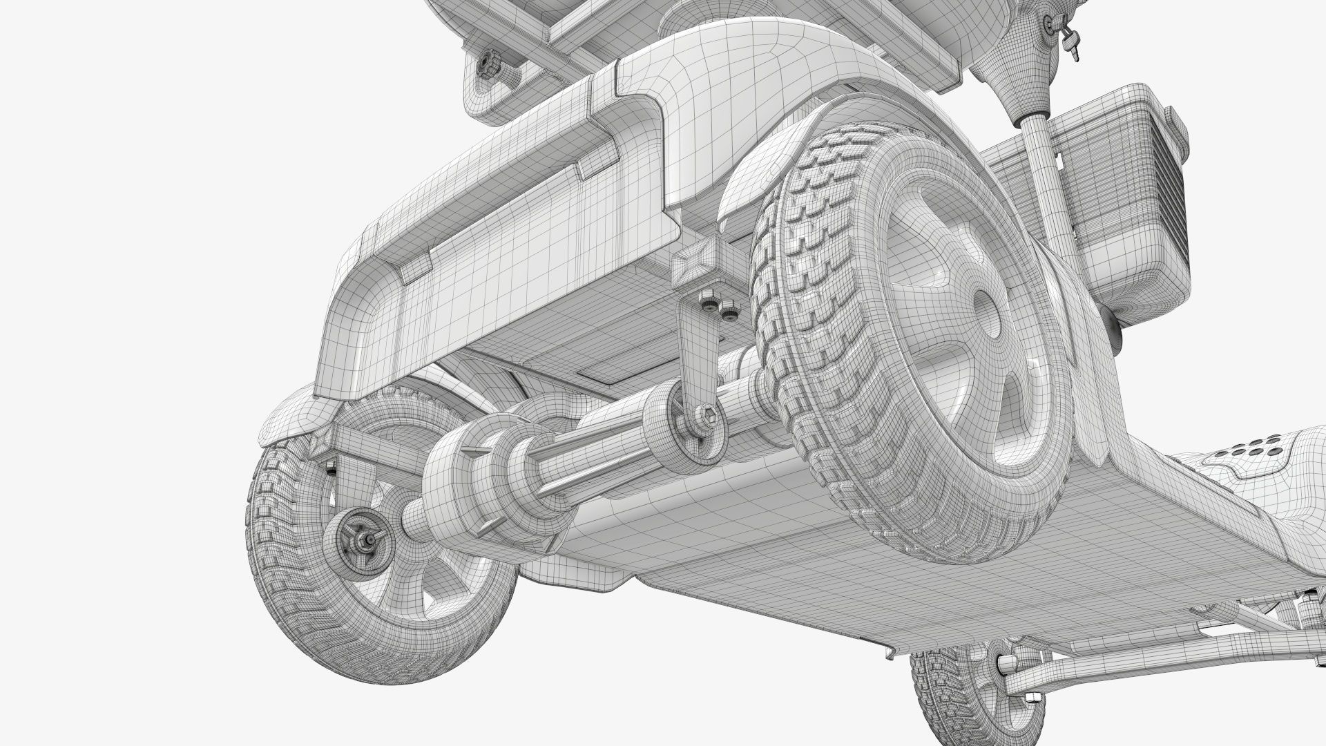 Medical four wheel power scooter 3D model_13