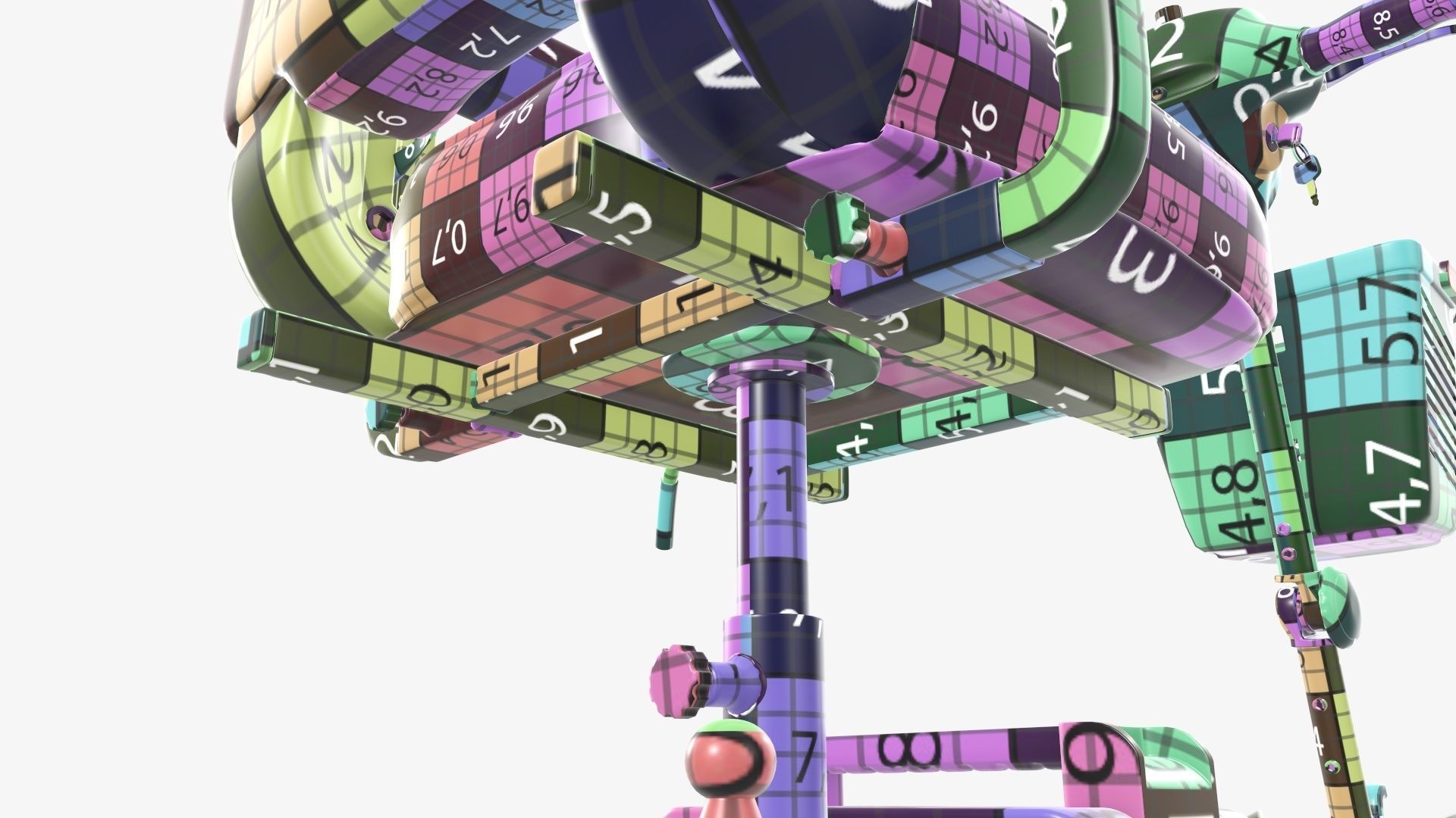 Medical four wheel power scooter 3D model_25