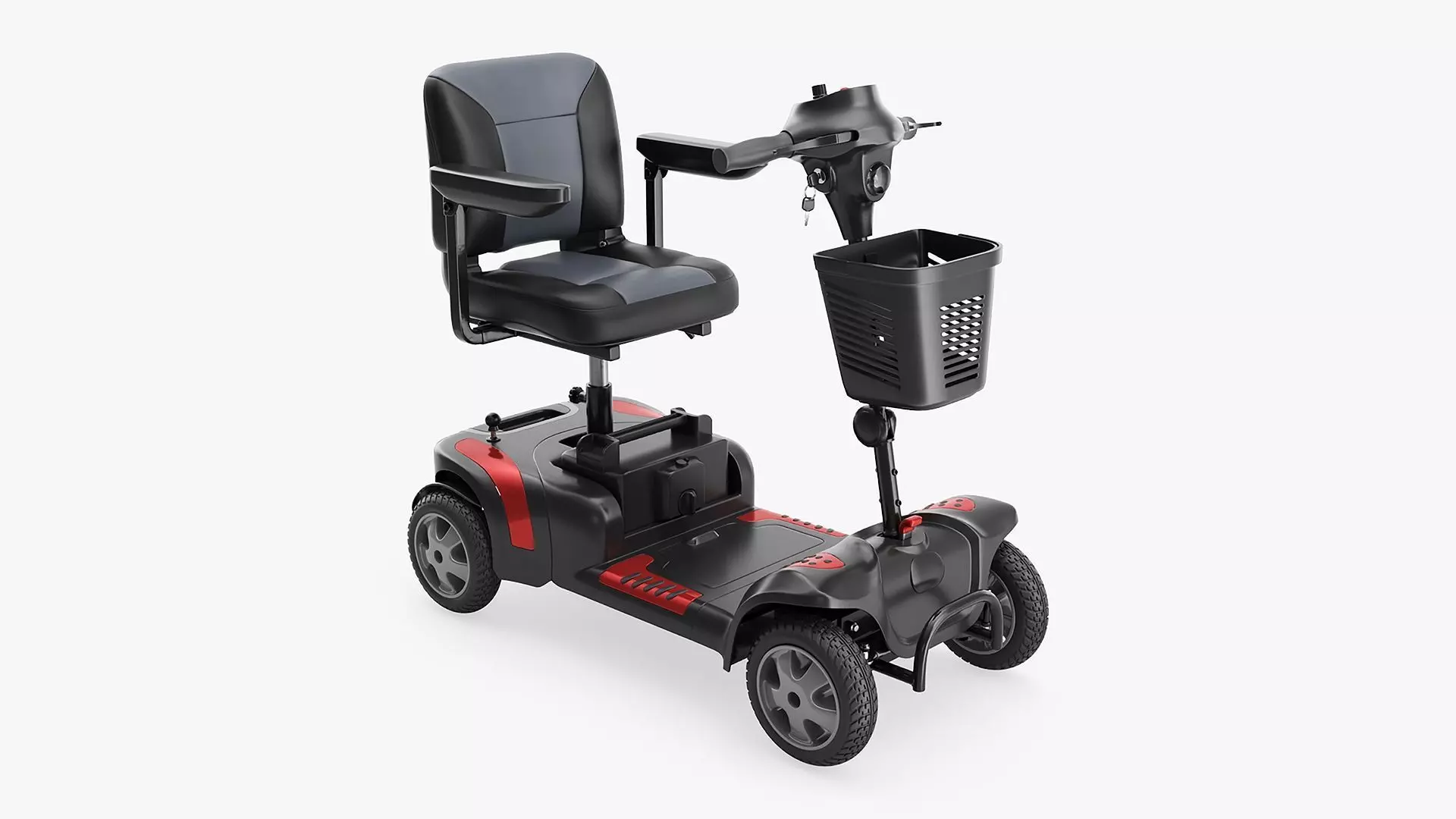 Medical four wheel power scooter 3D model_0