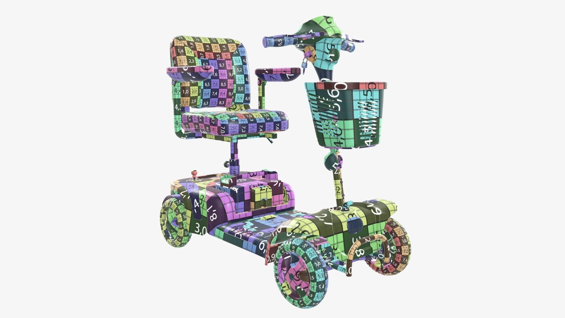 Medical four wheel power scooter 3D model_20