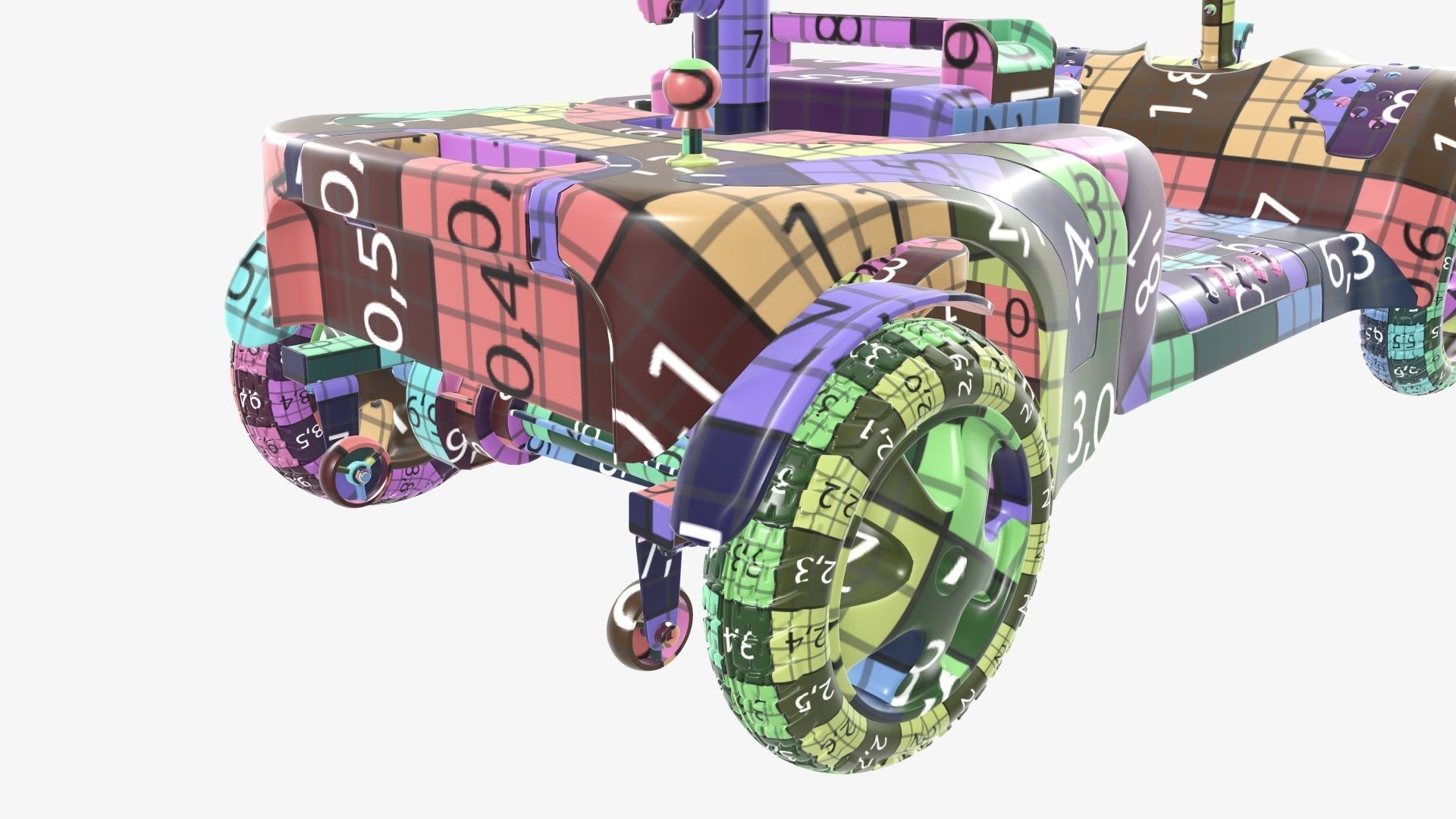 Medical four wheel power scooter 3D model_23