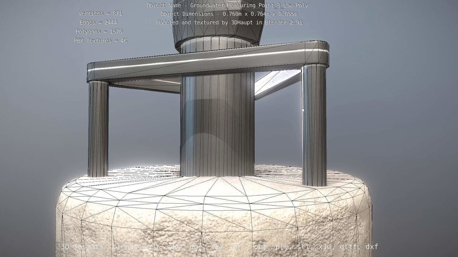 Groundwater Measure Pipe Low-Poly Version 3  Low-poly 3D model_53