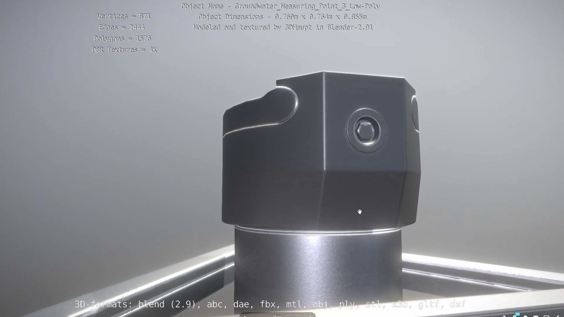 Groundwater Measure Pipe Low-Poly Version 3  Low-poly 3D model_15