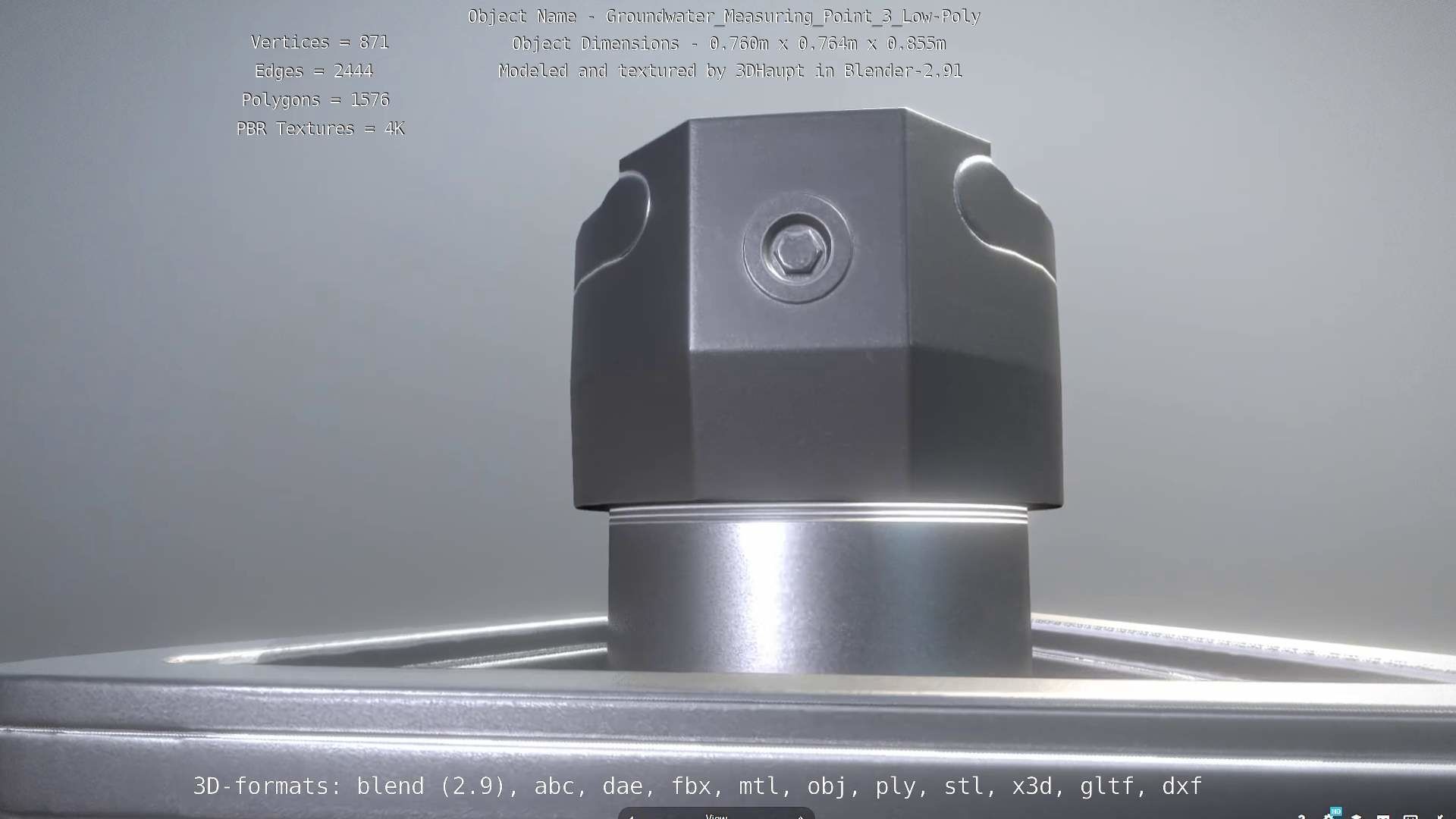 Groundwater Measure Pipe Low-Poly Version 3  Low-poly 3D model_55