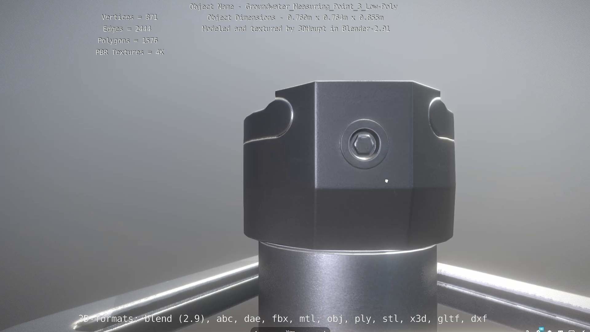 Groundwater Measure Pipe Low-Poly Version 3  Low-poly 3D model_88