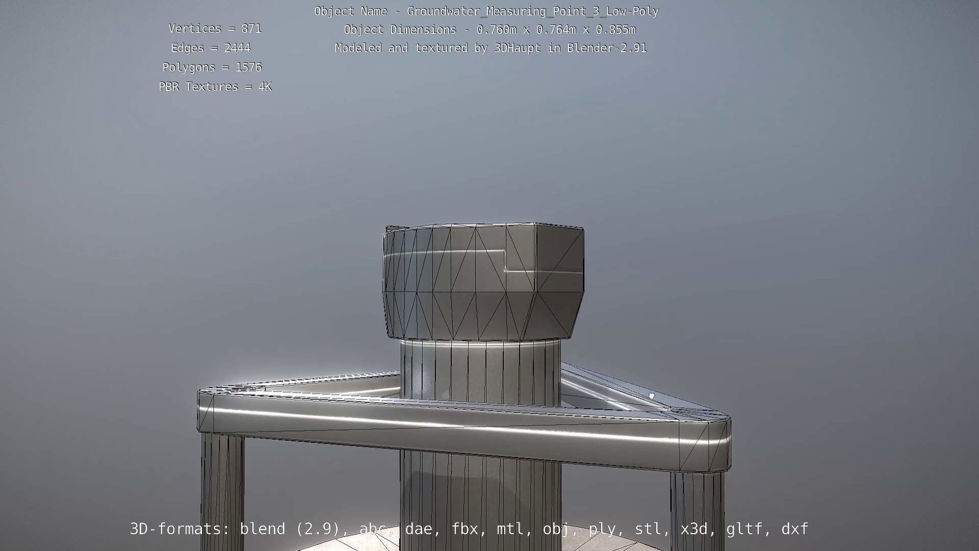 Groundwater Measure Pipe Low-Poly Version 3  Low-poly 3D model_52