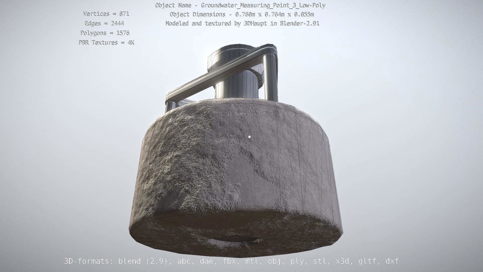 Groundwater Measure Pipe Low-Poly Version 3  Low-poly 3D model_70