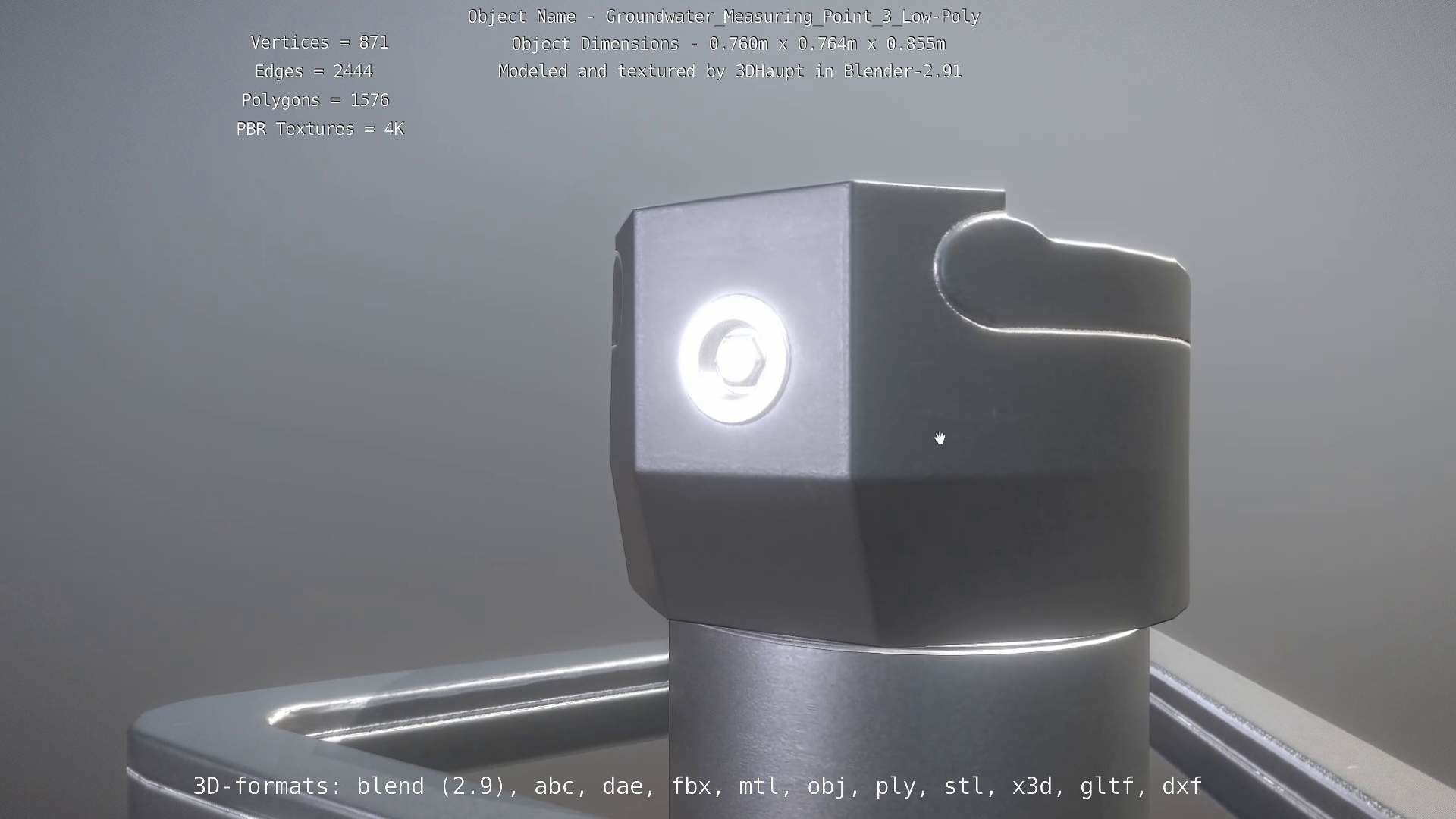 Groundwater Measure Pipe Low-Poly Version 3  Low-poly 3D model_94