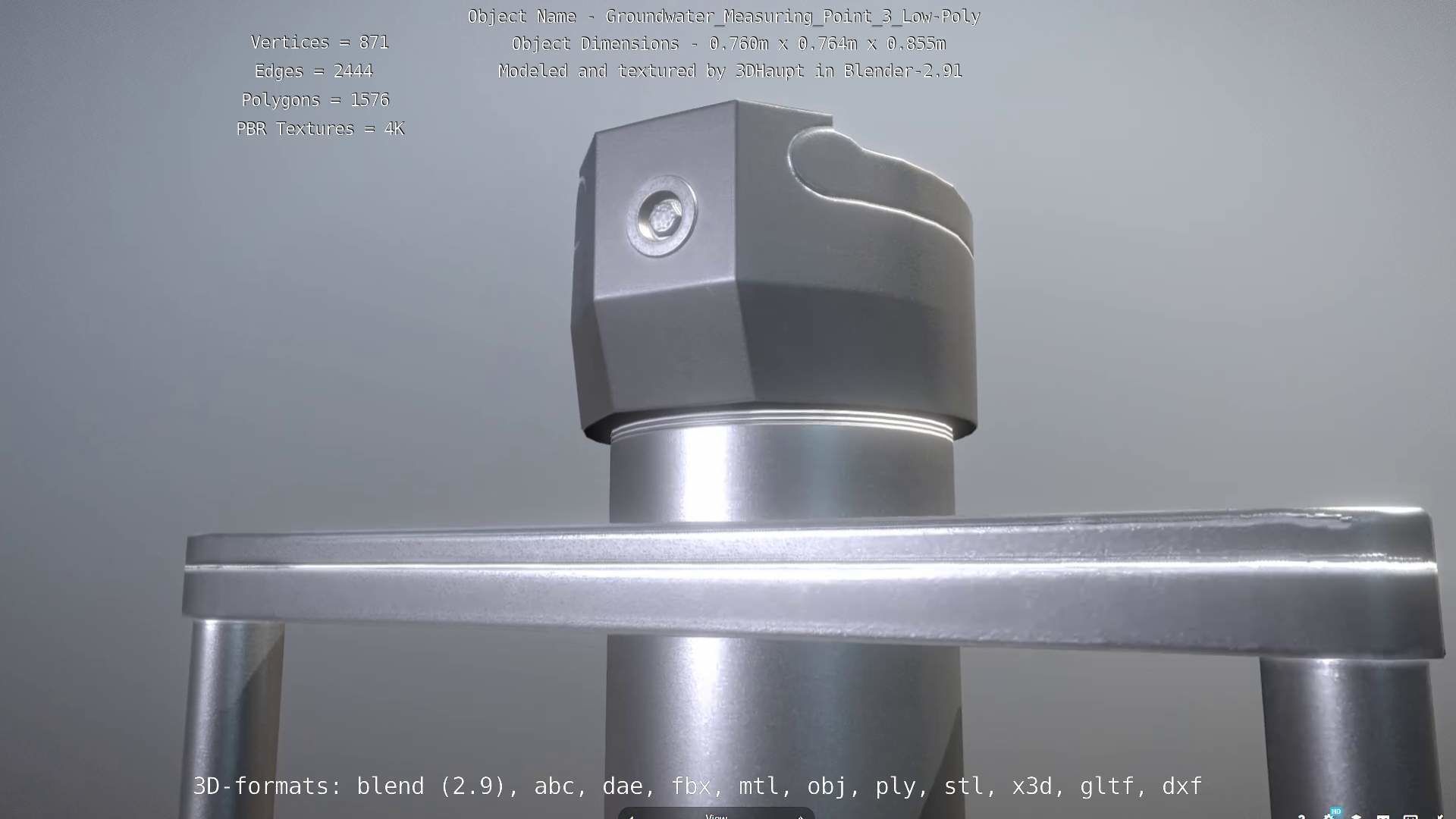 Groundwater Measure Pipe Low-Poly Version 3  Low-poly 3D model_44