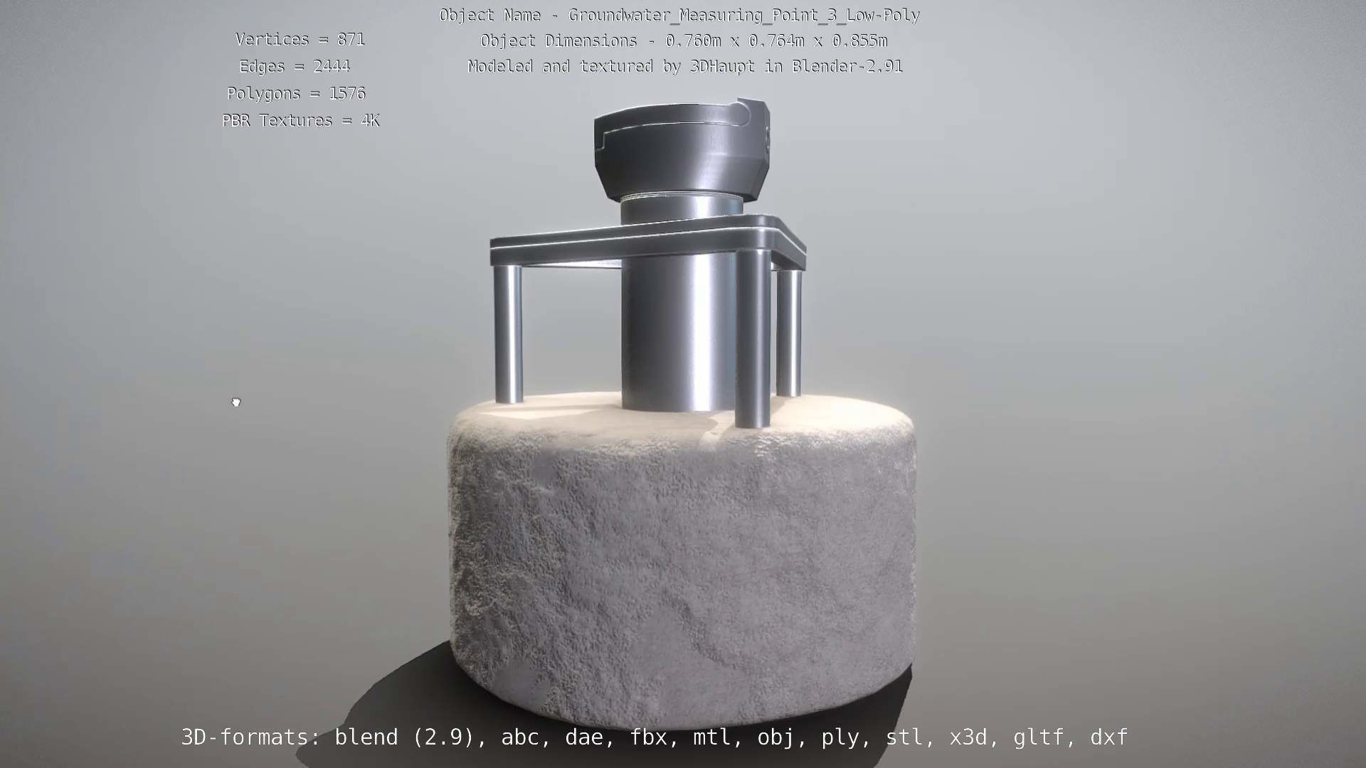 Groundwater Measure Pipe Low-Poly Version 3  Low-poly 3D model_82