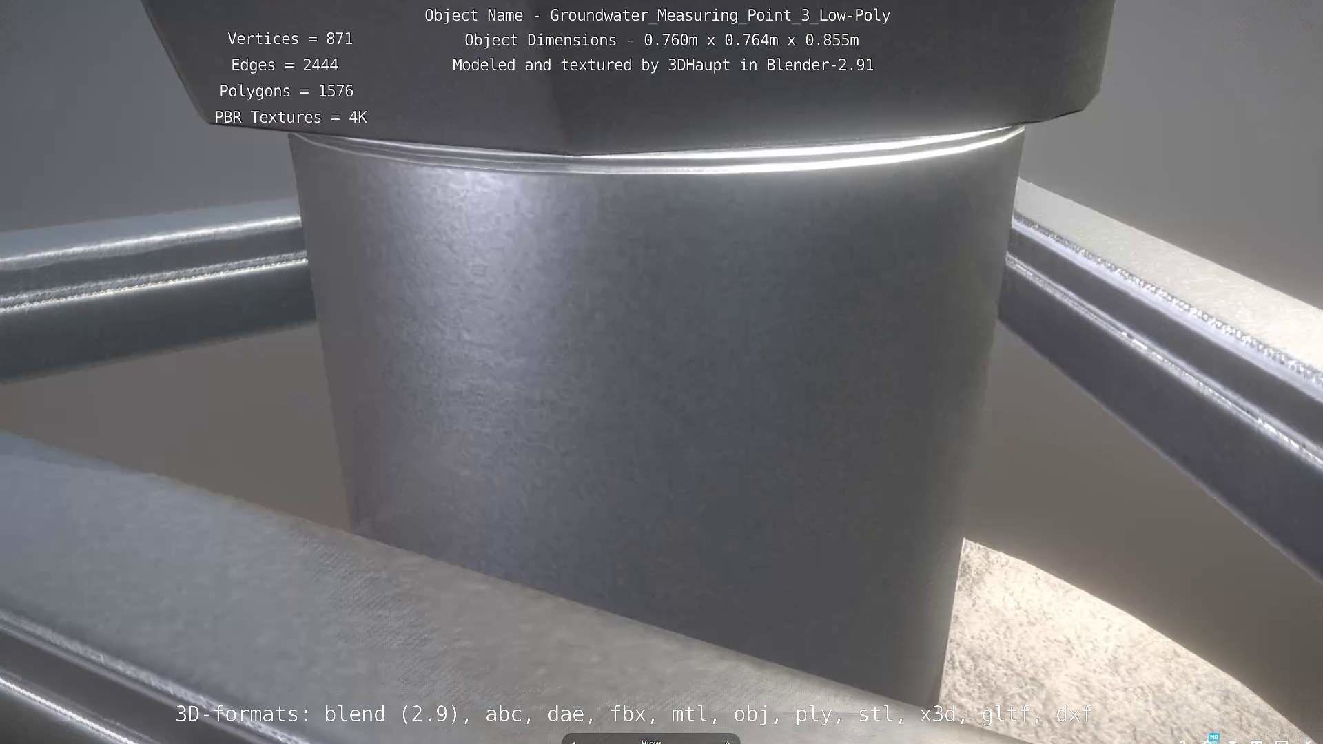 Groundwater Measure Pipe Low-Poly Version 3  Low-poly 3D model_13