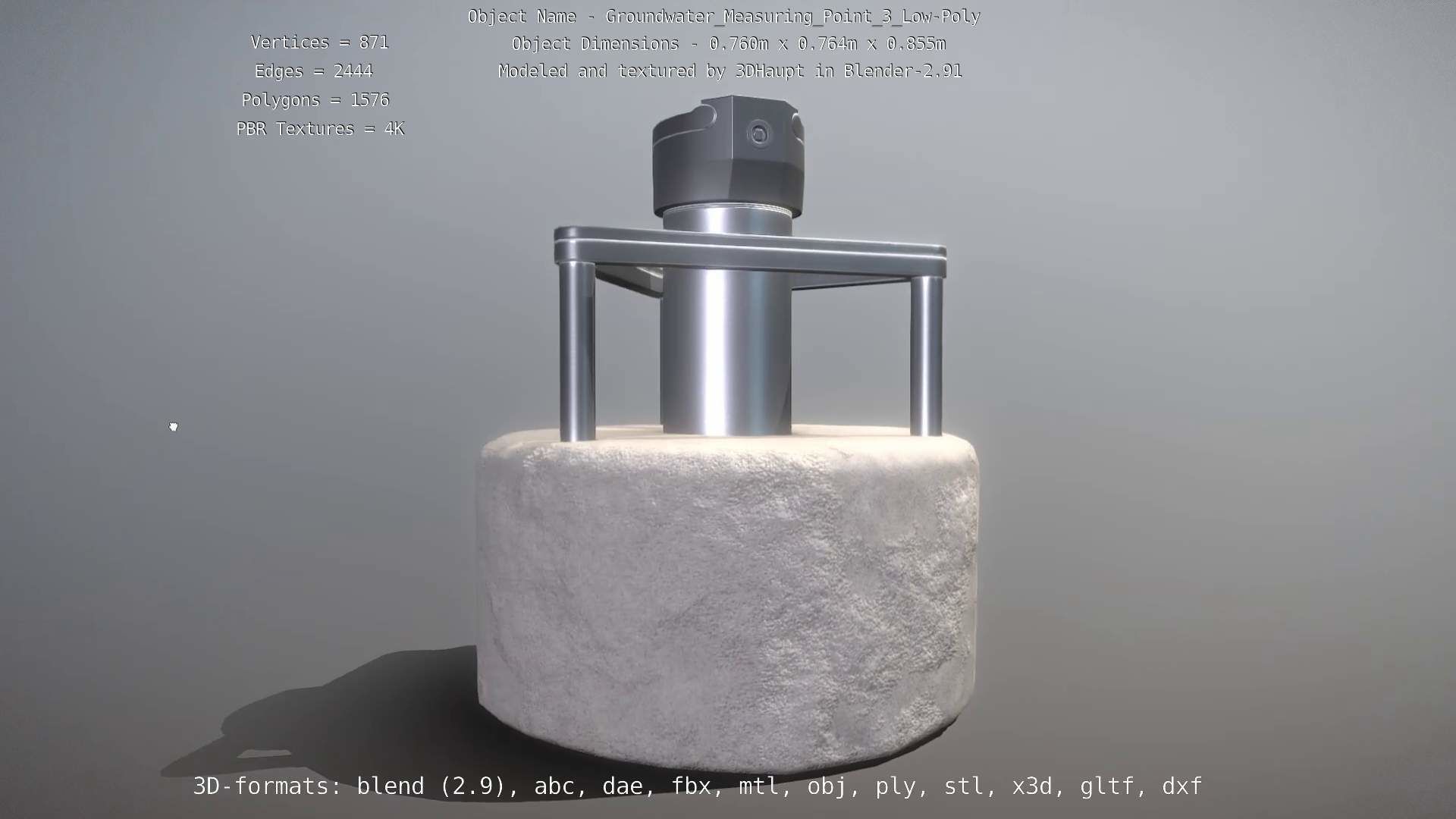 Groundwater Measure Pipe Low-Poly Version 3  Low-poly 3D model_81