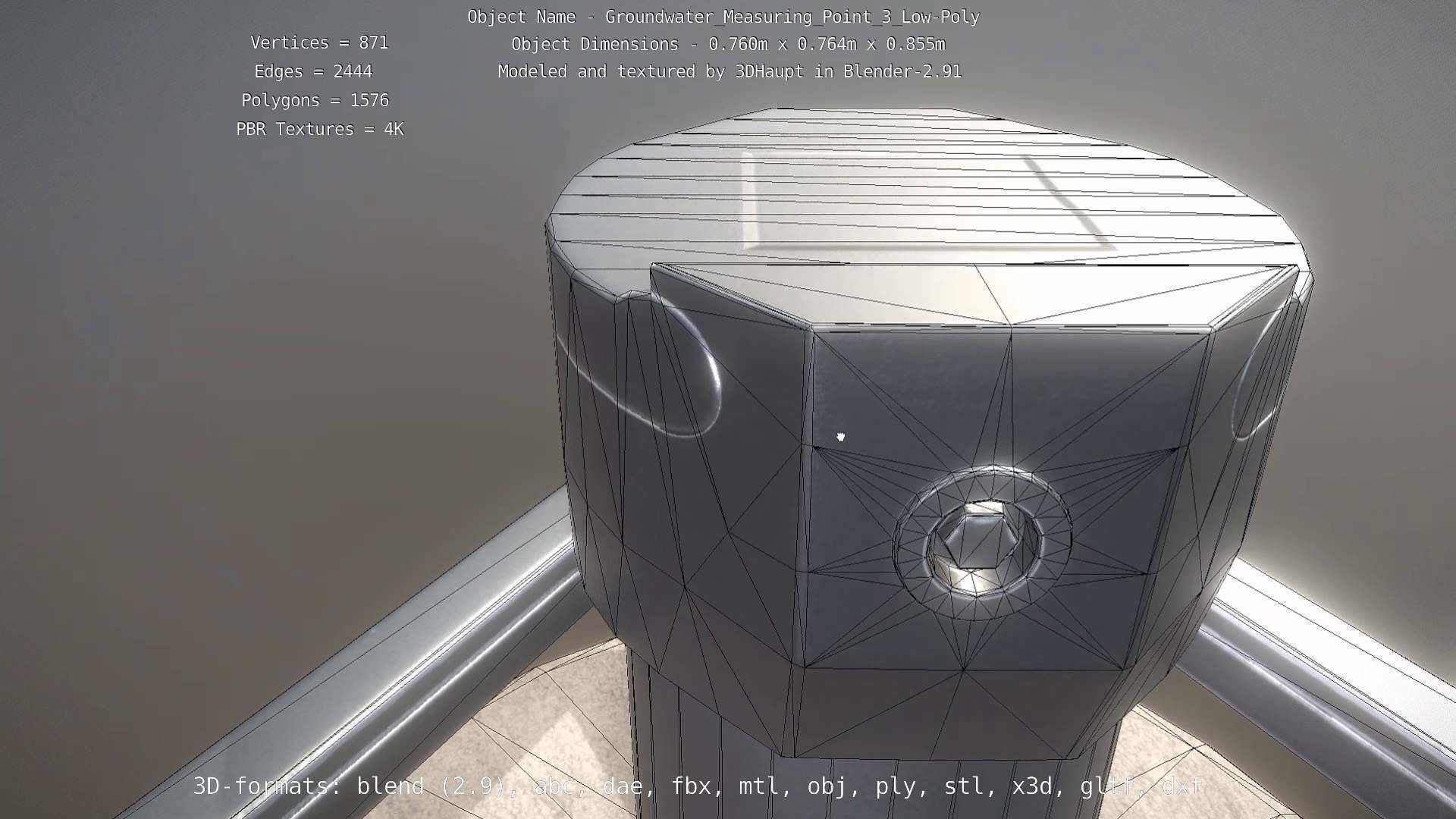 Groundwater Measure Pipe Low-Poly Version 3  Low-poly 3D model_46