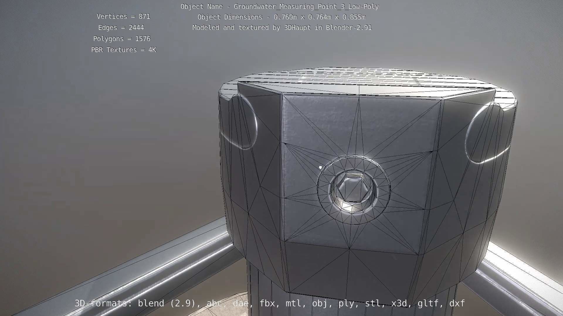 Groundwater Measure Pipe Low-Poly Version 3  Low-poly 3D model_19