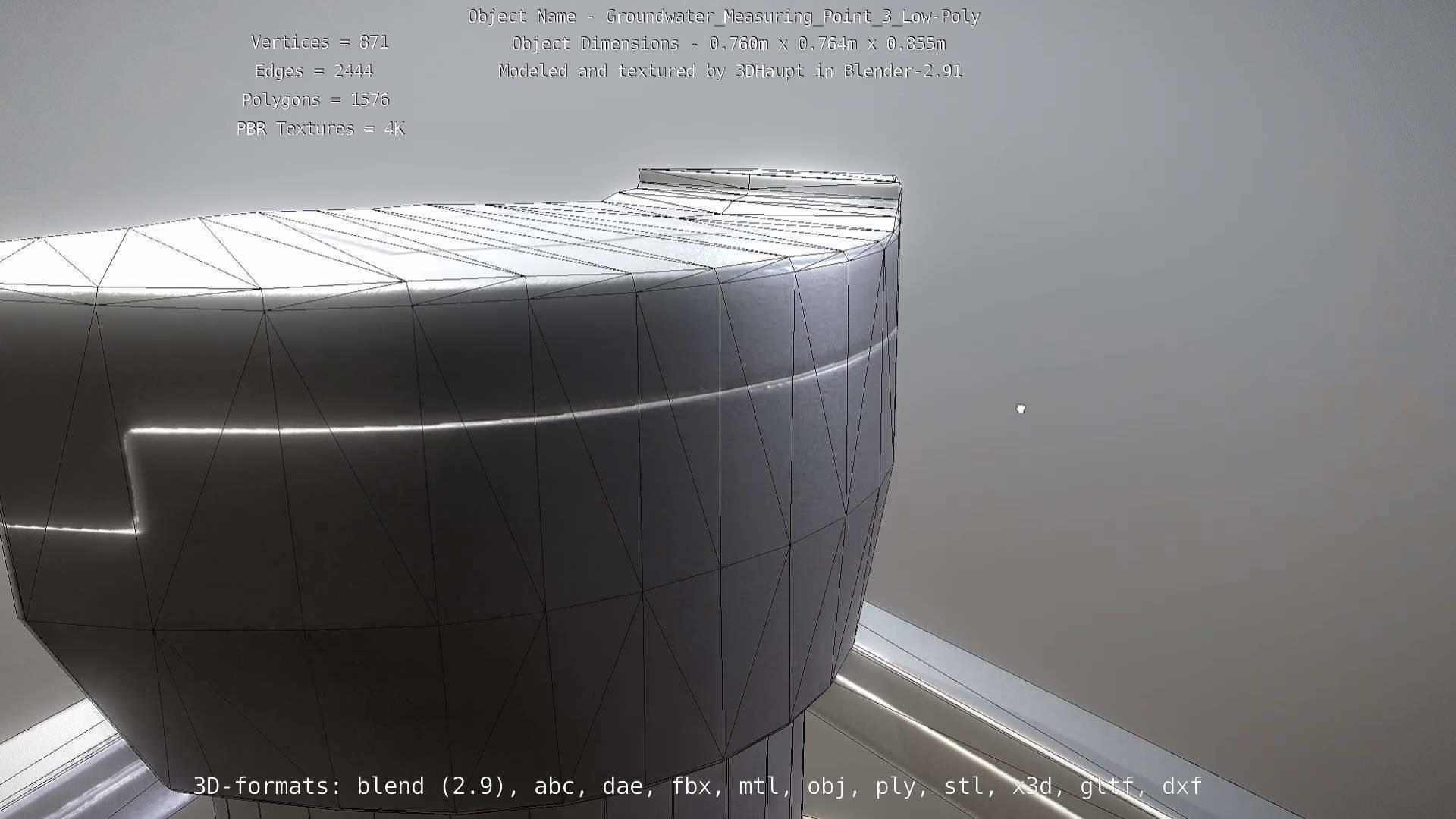 Groundwater Measure Pipe Low-Poly Version 3  Low-poly 3D model_21