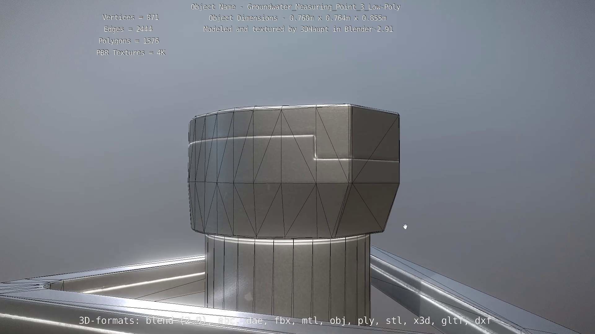 Groundwater Measure Pipe Low-Poly Version 3  Low-poly 3D model_50