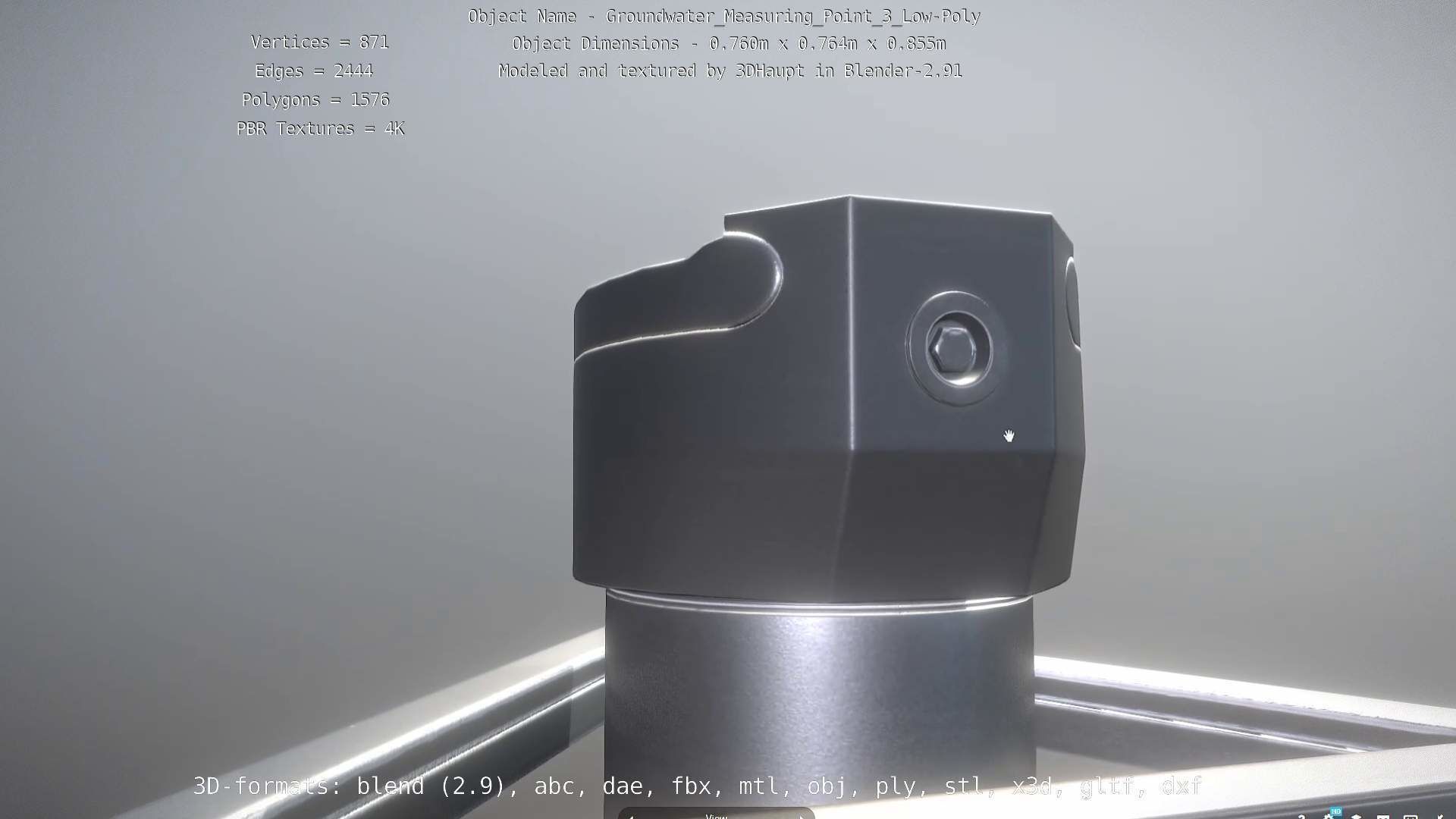 Groundwater Measure Pipe Low-Poly Version 3  Low-poly 3D model_76