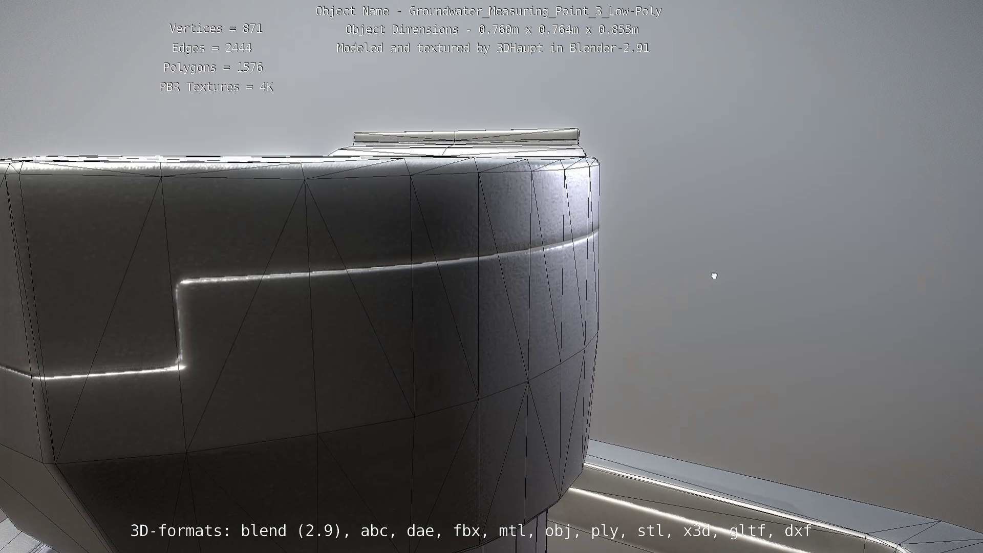 Groundwater Measure Pipe Low-Poly Version 3  Low-poly 3D model_22