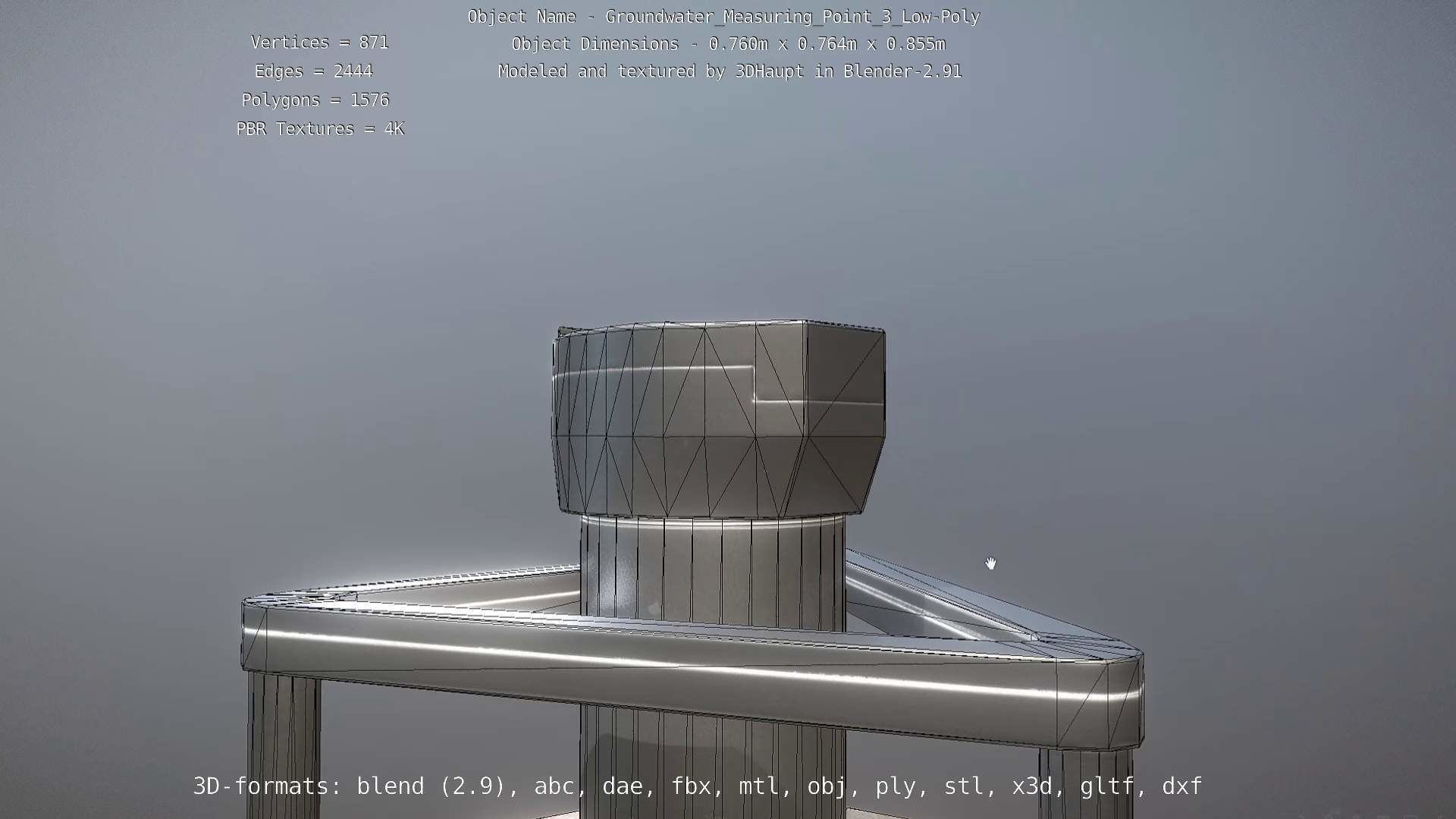 Groundwater Measure Pipe Low-Poly Version 3  Low-poly 3D model_51