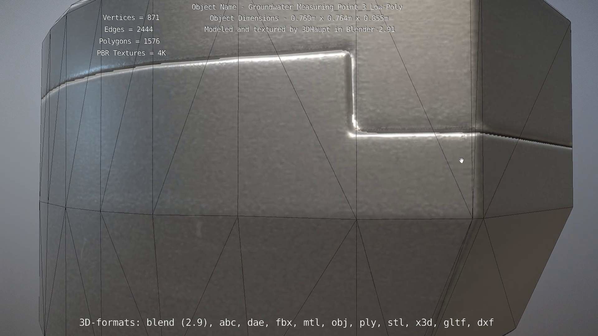 Groundwater Measure Pipe Low-Poly Version 3  Low-poly 3D model_49