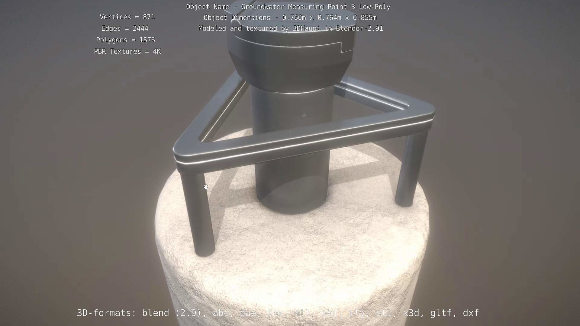 Groundwater Measure Pipe Low-Poly Version 3  Low-poly 3D model_58