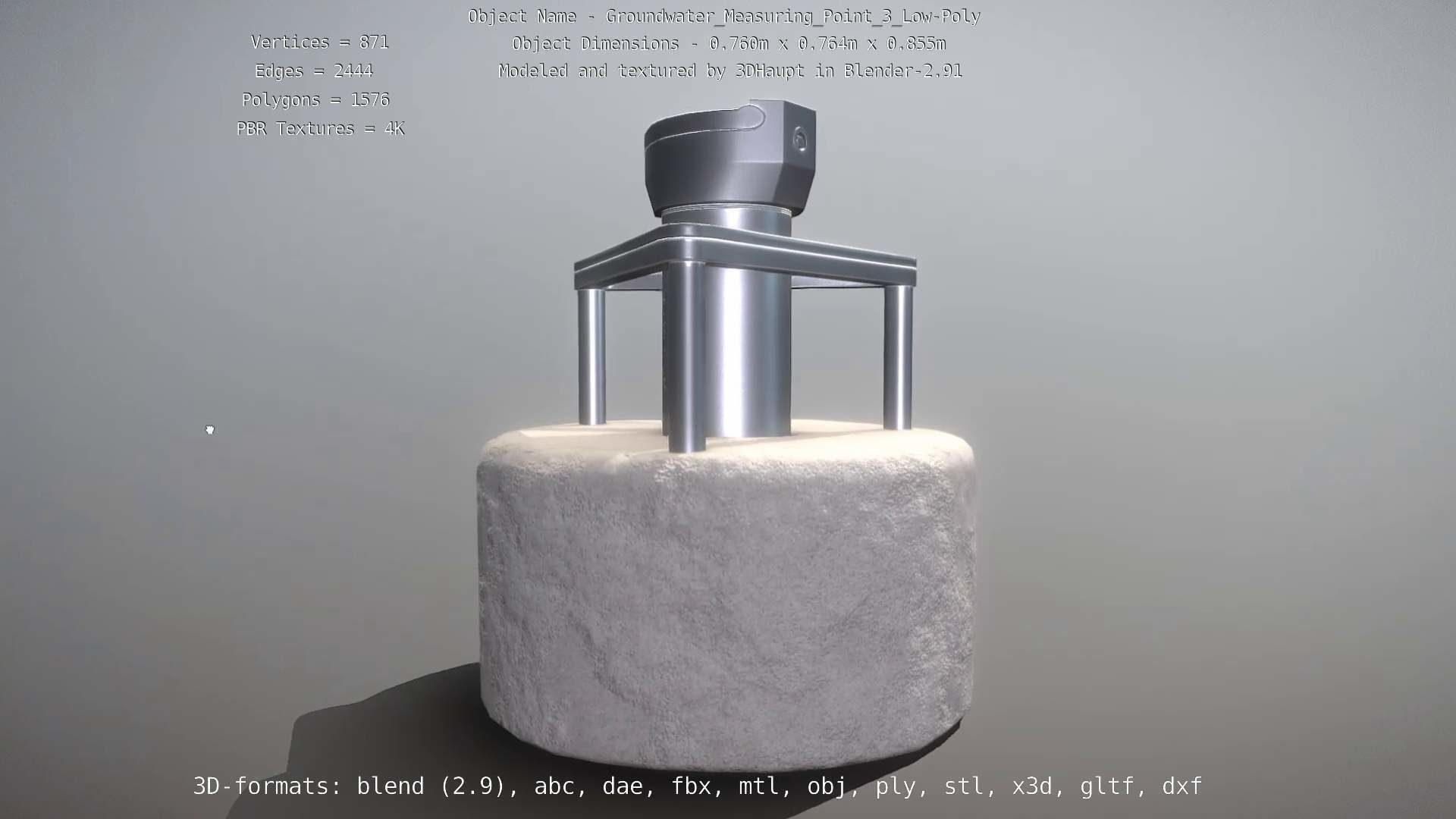 Groundwater Measure Pipe Low-Poly Version 3  Low-poly 3D model_3
