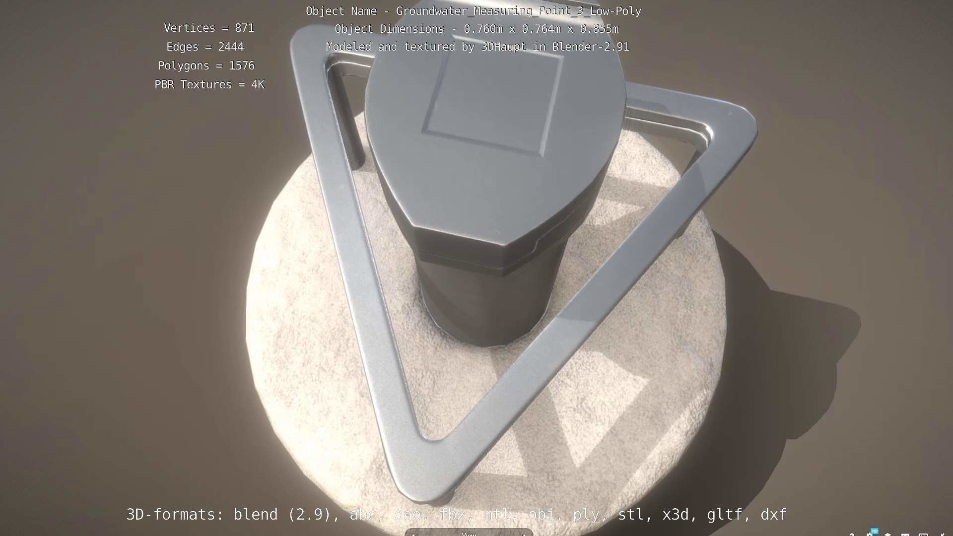 Groundwater Measure Pipe Low-Poly Version 3  Low-poly 3D model_105