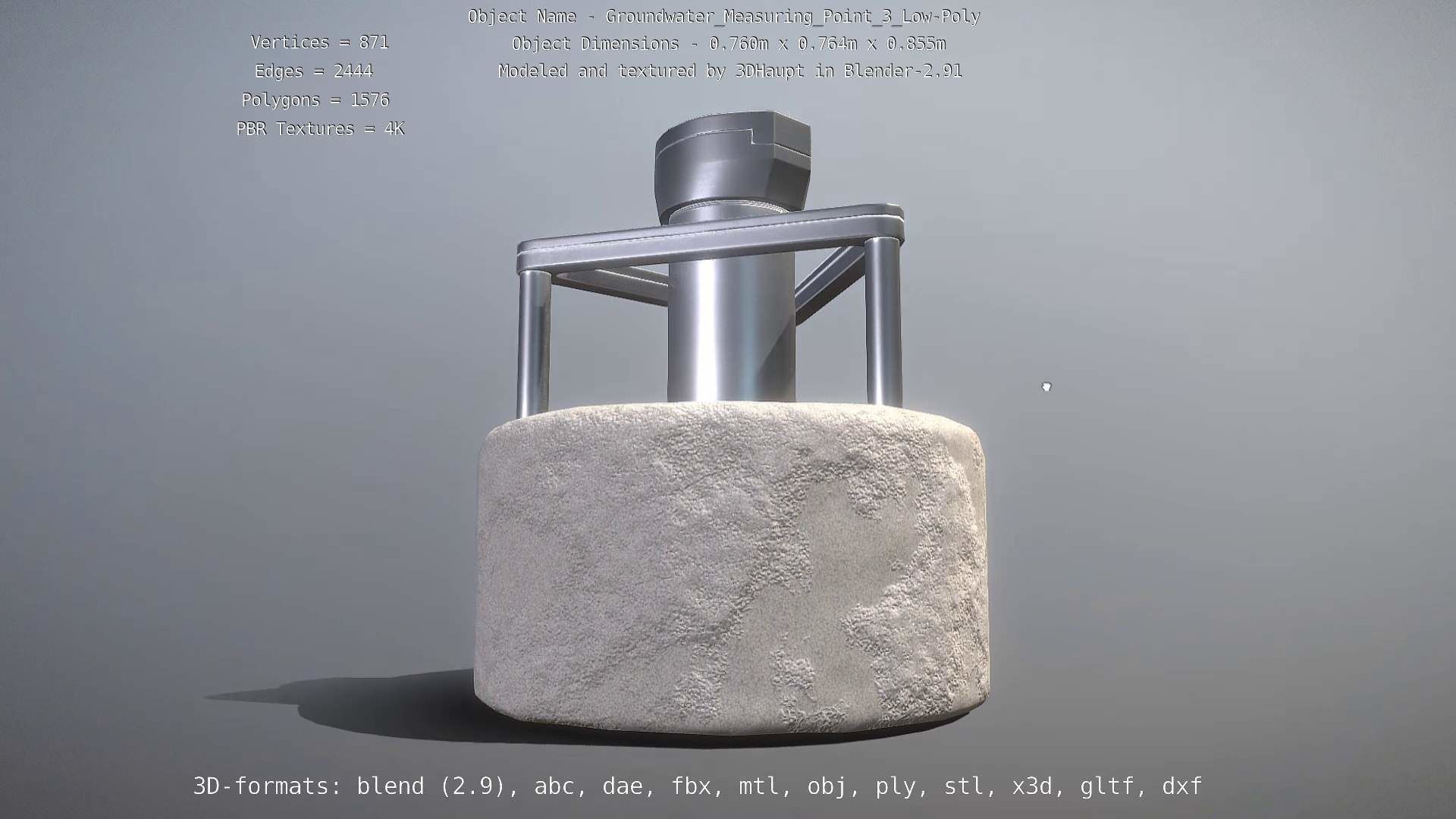 Groundwater Measure Pipe Low-Poly Version 3  Low-poly 3D model_87