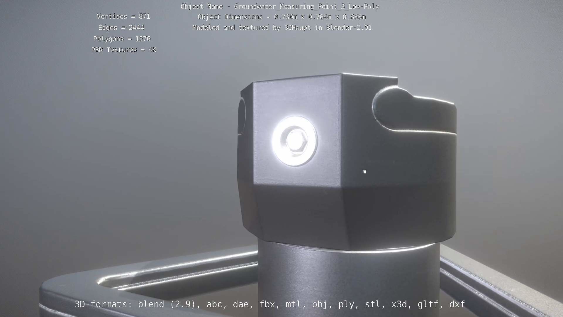 Groundwater Measure Pipe Low-Poly Version 3  Low-poly 3D model_16