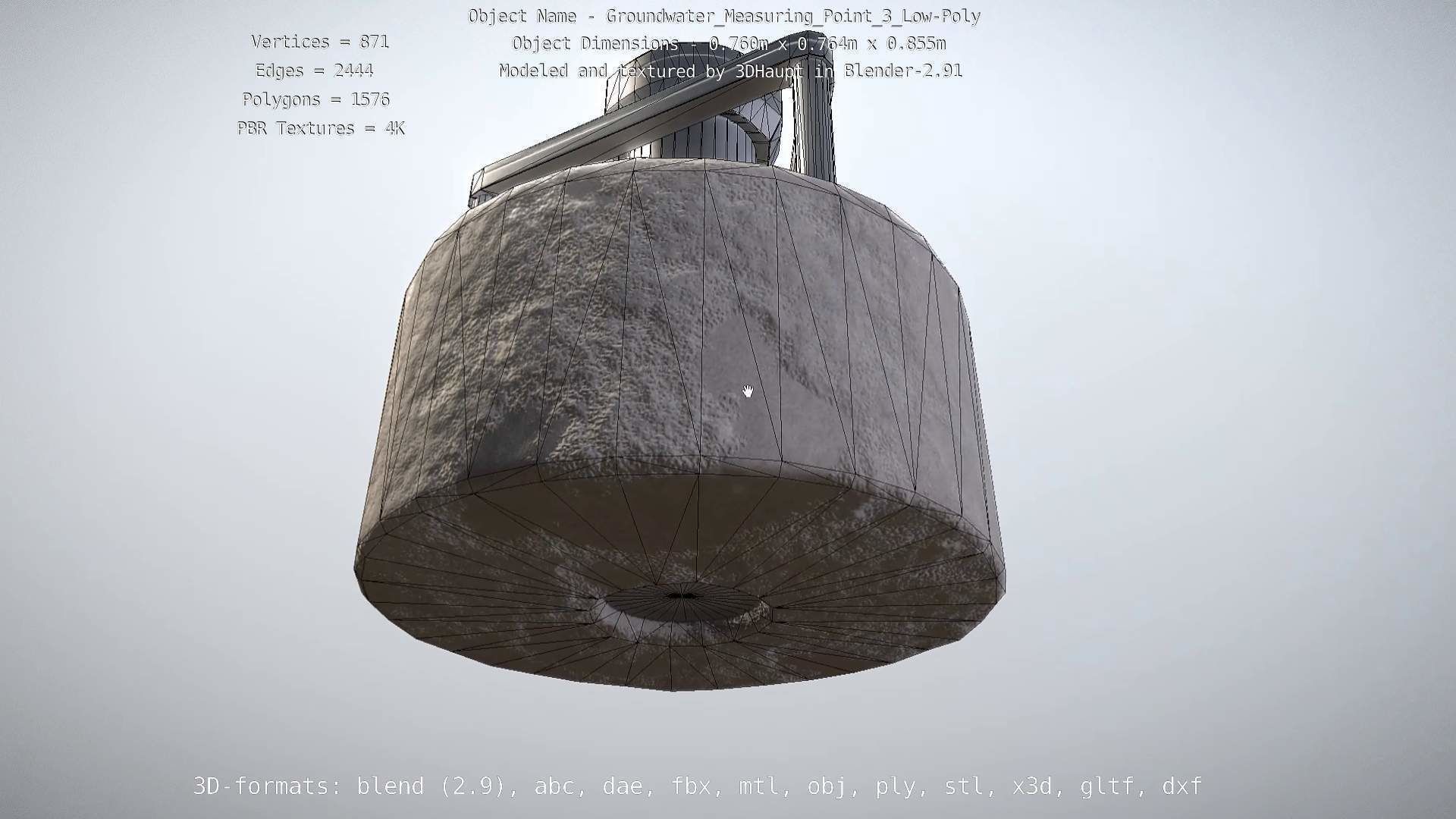 Groundwater Measure Pipe Low-Poly Version 3  Low-poly 3D model_39