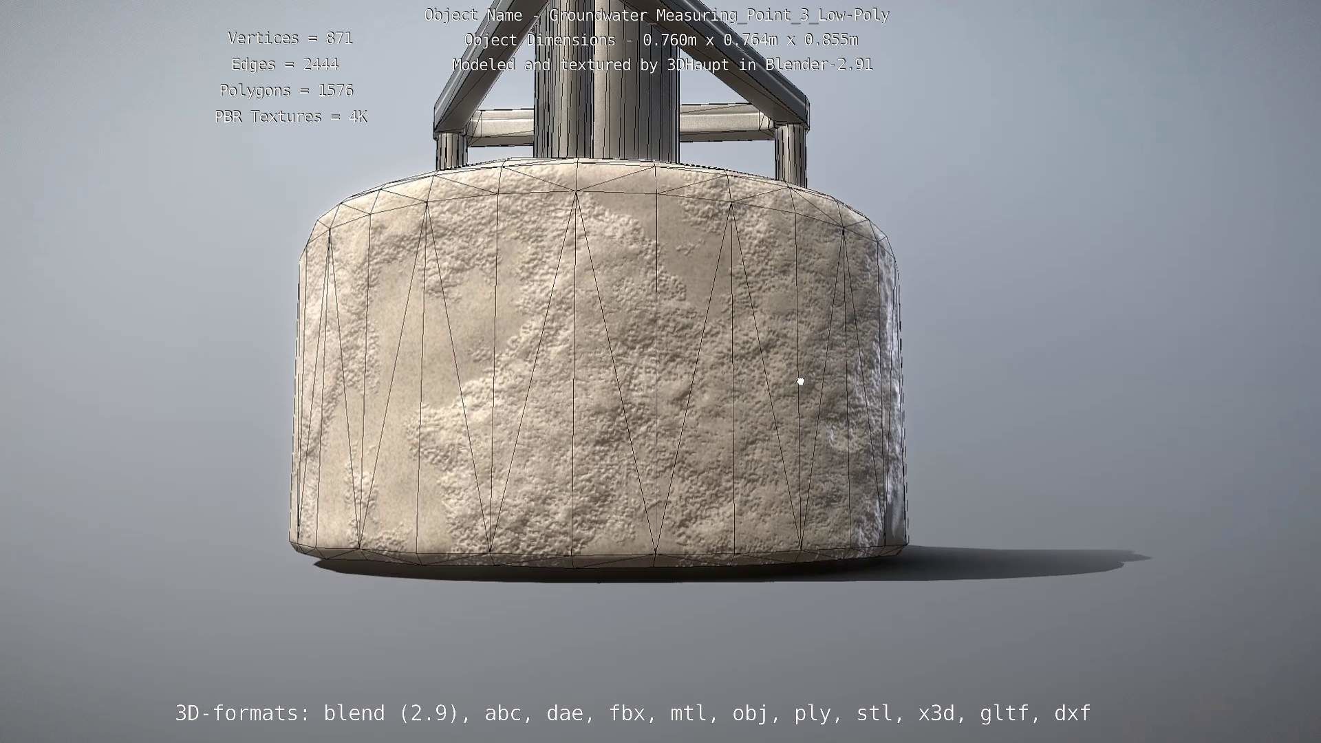 Groundwater Measure Pipe Low-Poly Version 3  Low-poly 3D model_54