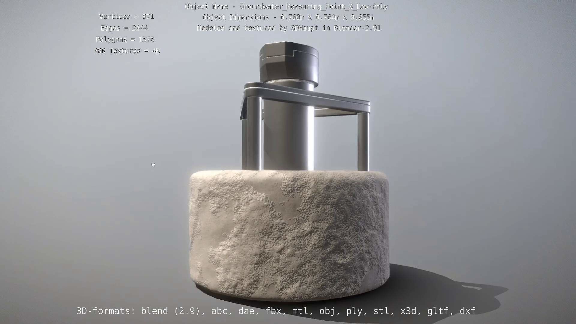 Groundwater Measure Pipe Low-Poly Version 3  Low-poly 3D model_83