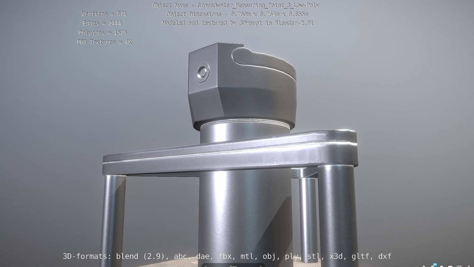 Groundwater Measure Pipe Low-Poly Version 3  Low-poly 3D model_111