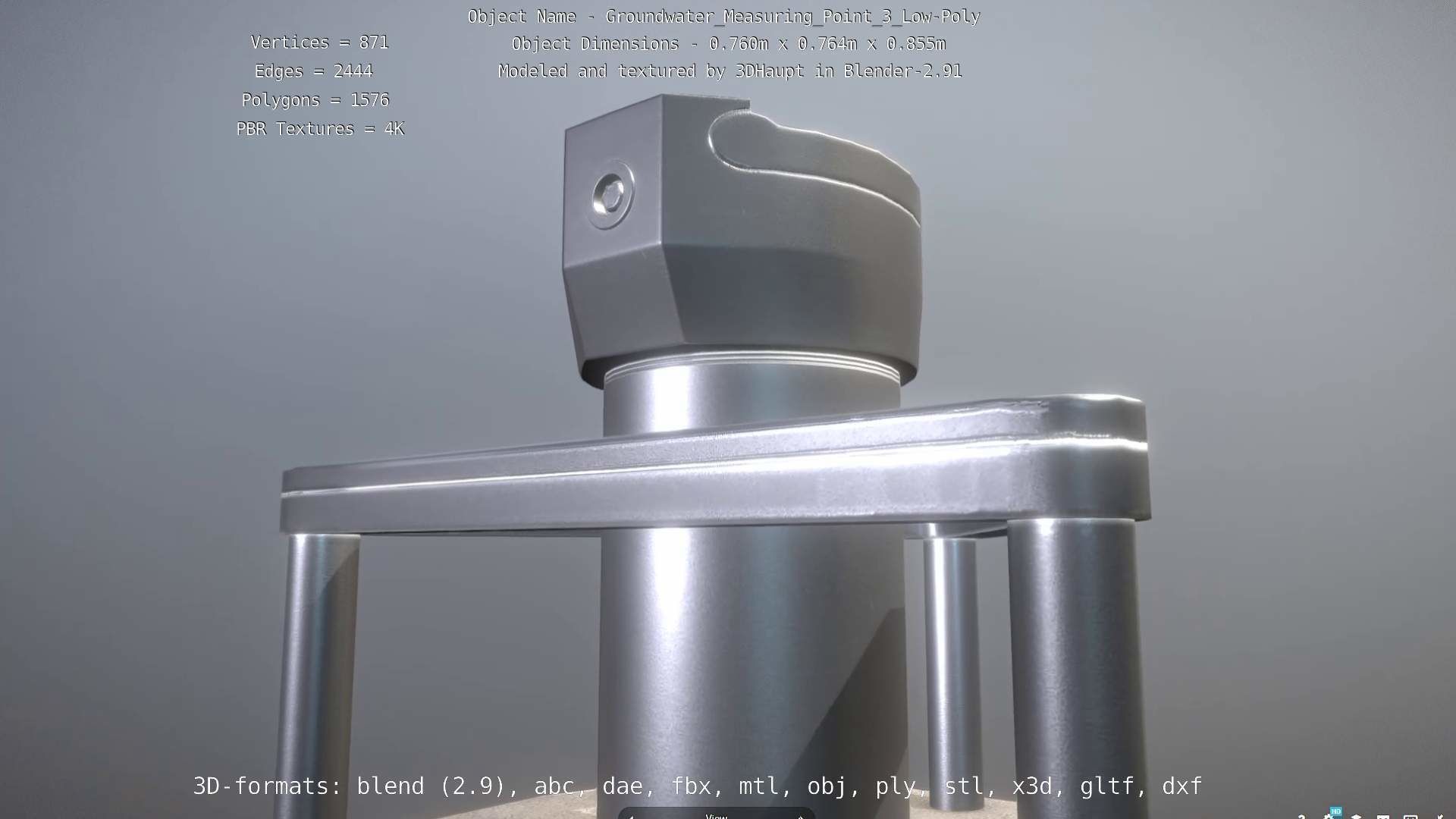 Groundwater Measure Pipe Low-Poly Version 3  Low-poly 3D model_14